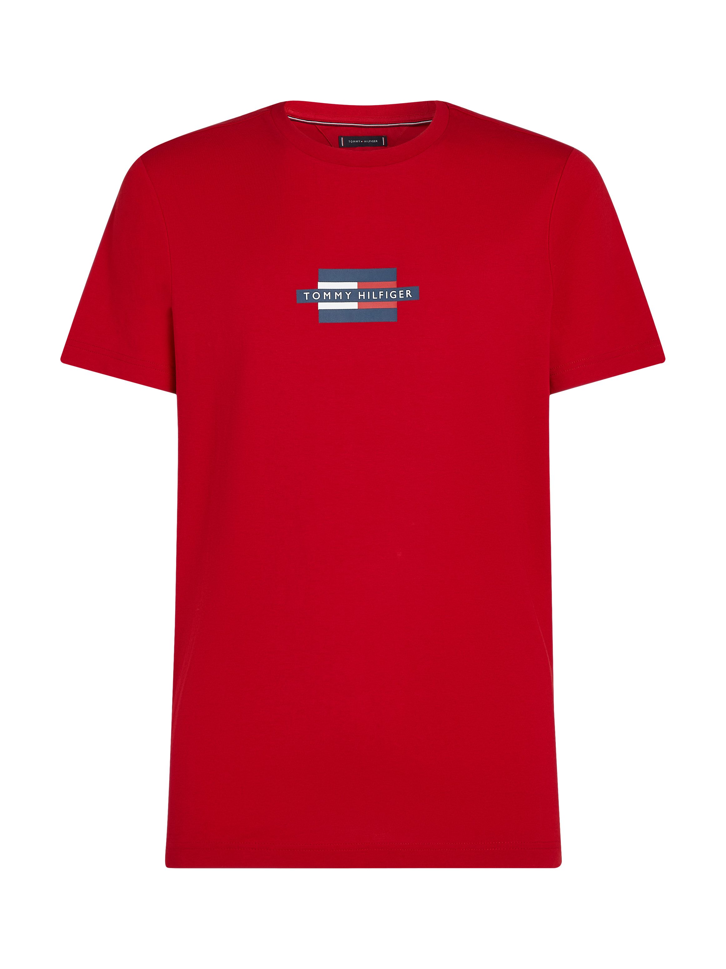 Tommy Hilfiger Shirt met korte mouwen FLAG BOX TEE Met een ronde hals
