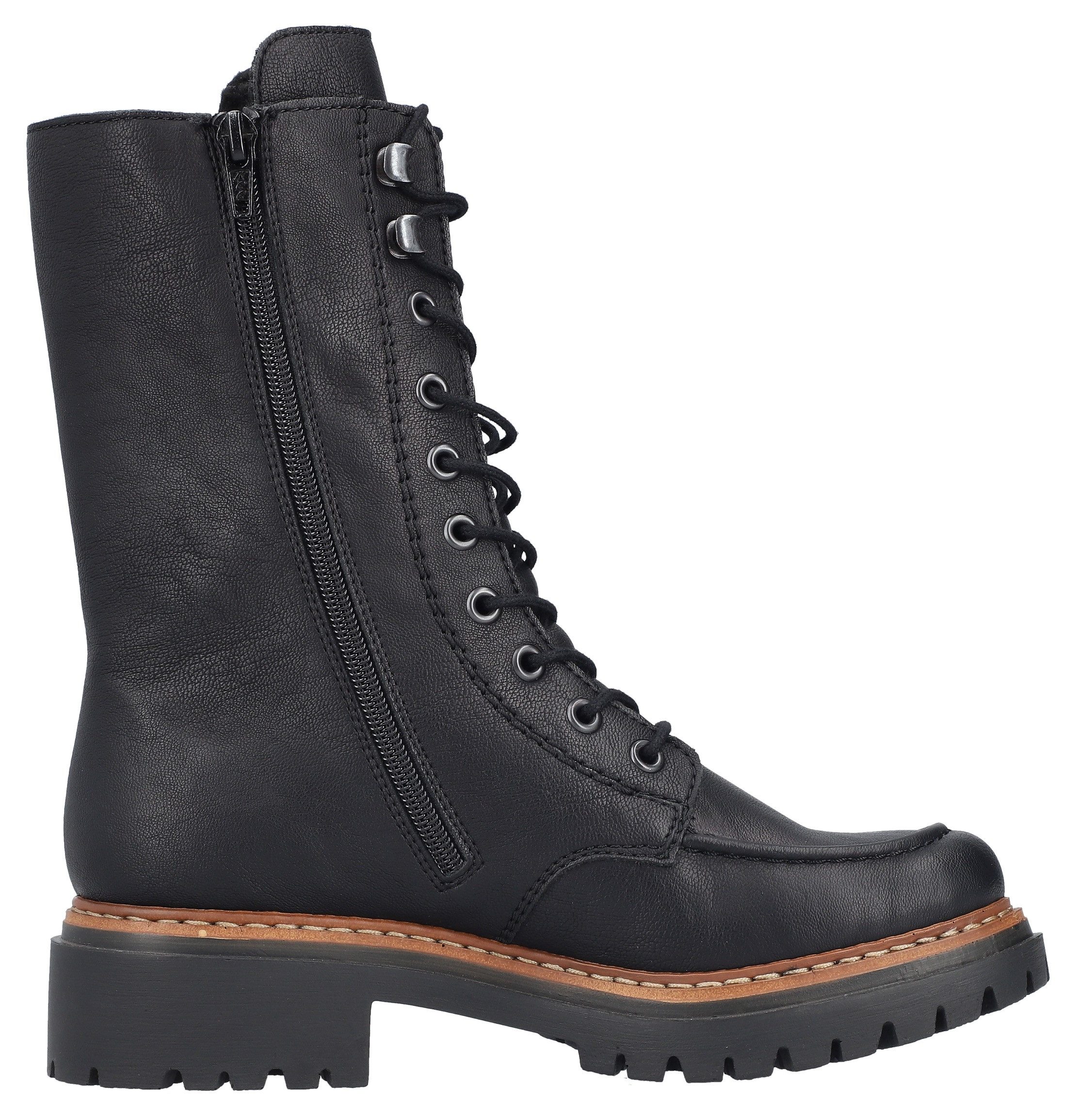 Rieker Winterlaarsjes , blokhak, veterschoenen, veterschoenen met warme voering