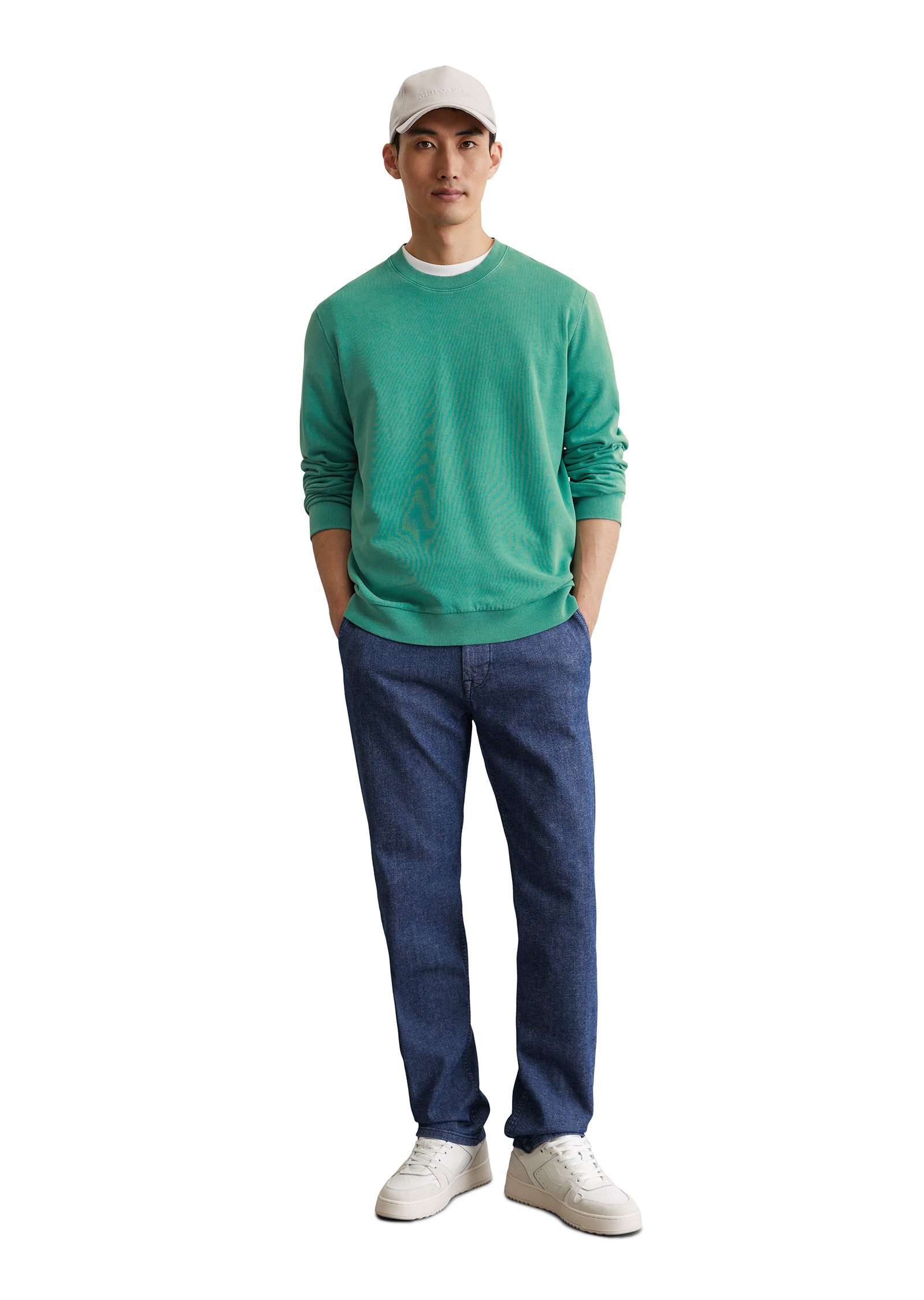 Marc O'Polo Sweatshirt Basic, met ribboorden, regular, lichte zomer-sweatstof
