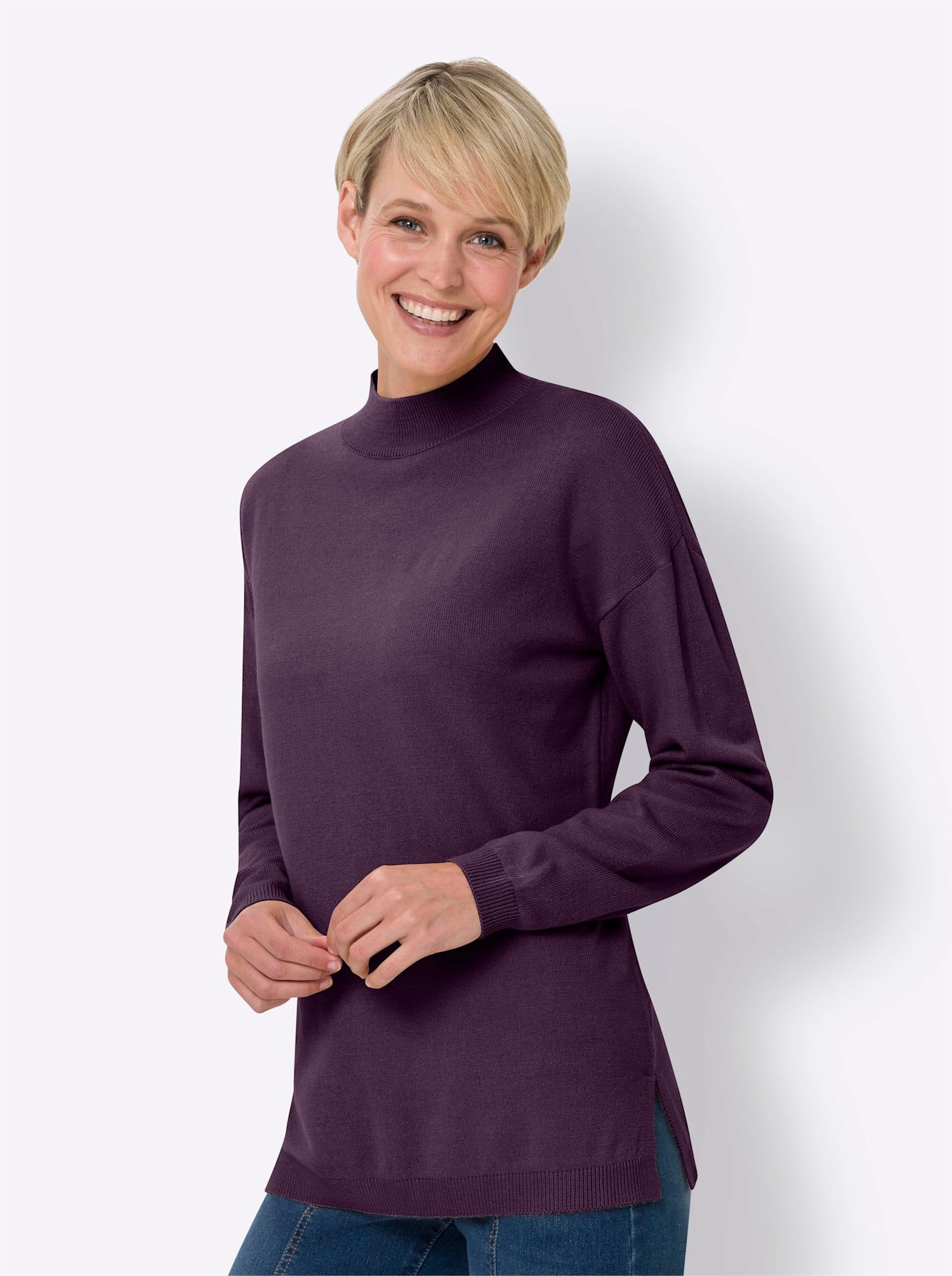 Classic Basics Trui met staande kraag Oversized trui
