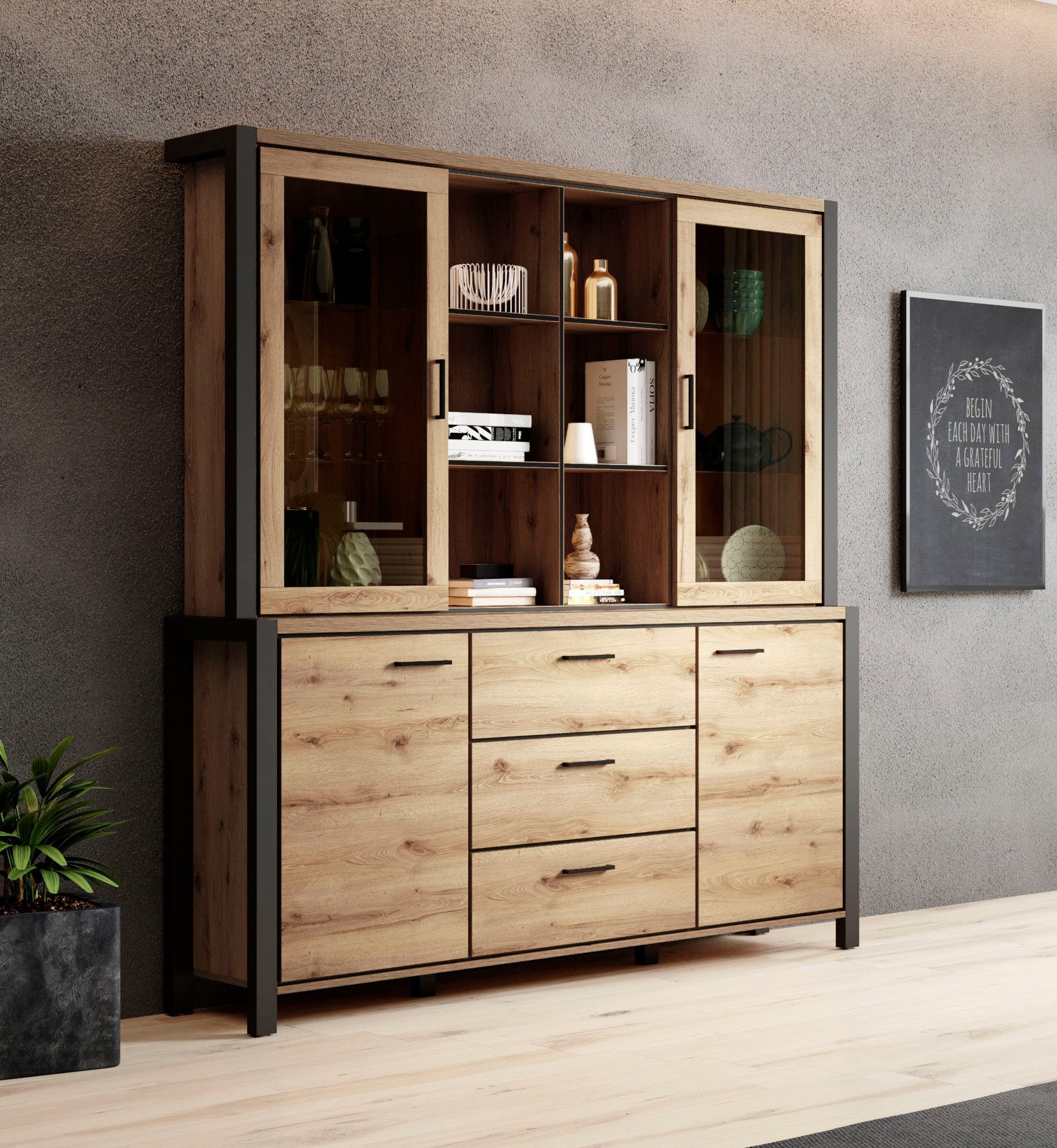 Home affaire Buffetkast Aktiv (bxdxh): 180x40,5x200 cm