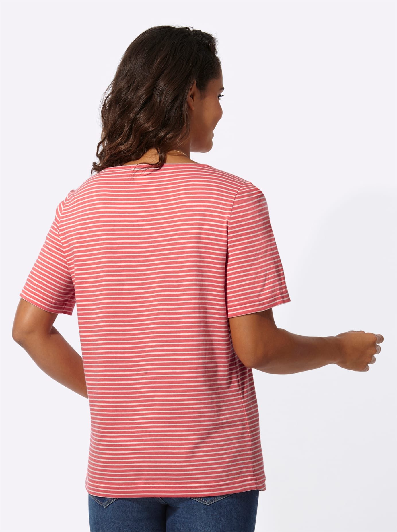 Casual Looks Shirt met korte mouwen Gestreept shirt (1-delig)