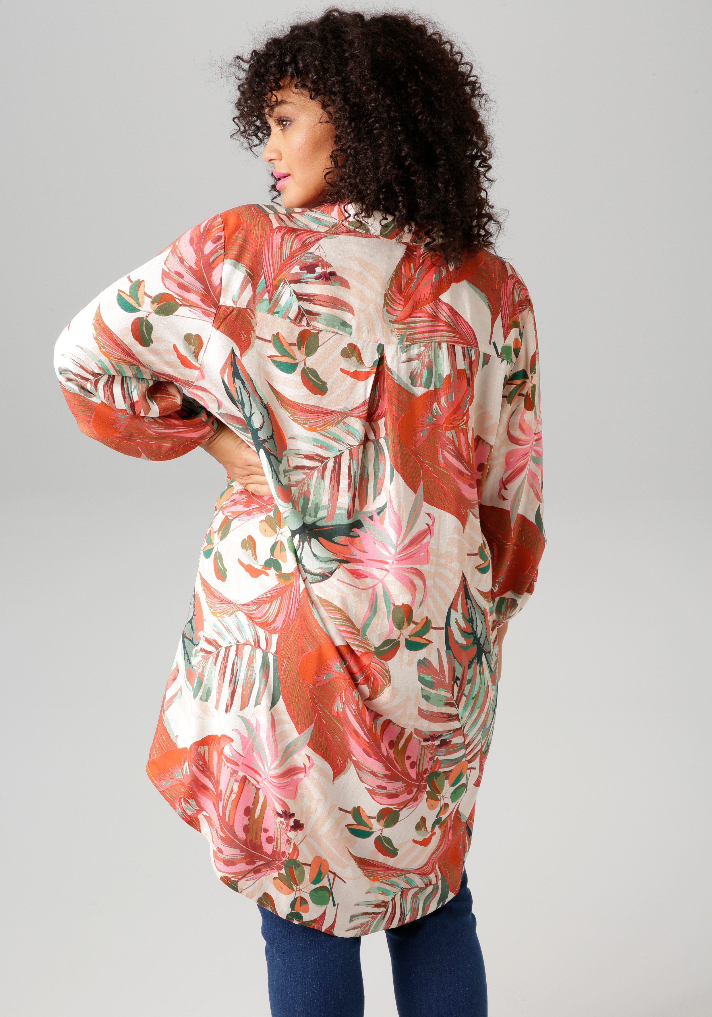 Aniston PLUS Overhemdblouse met grootformaat, kleurharmonieuze bladeren - nieuwe collectie