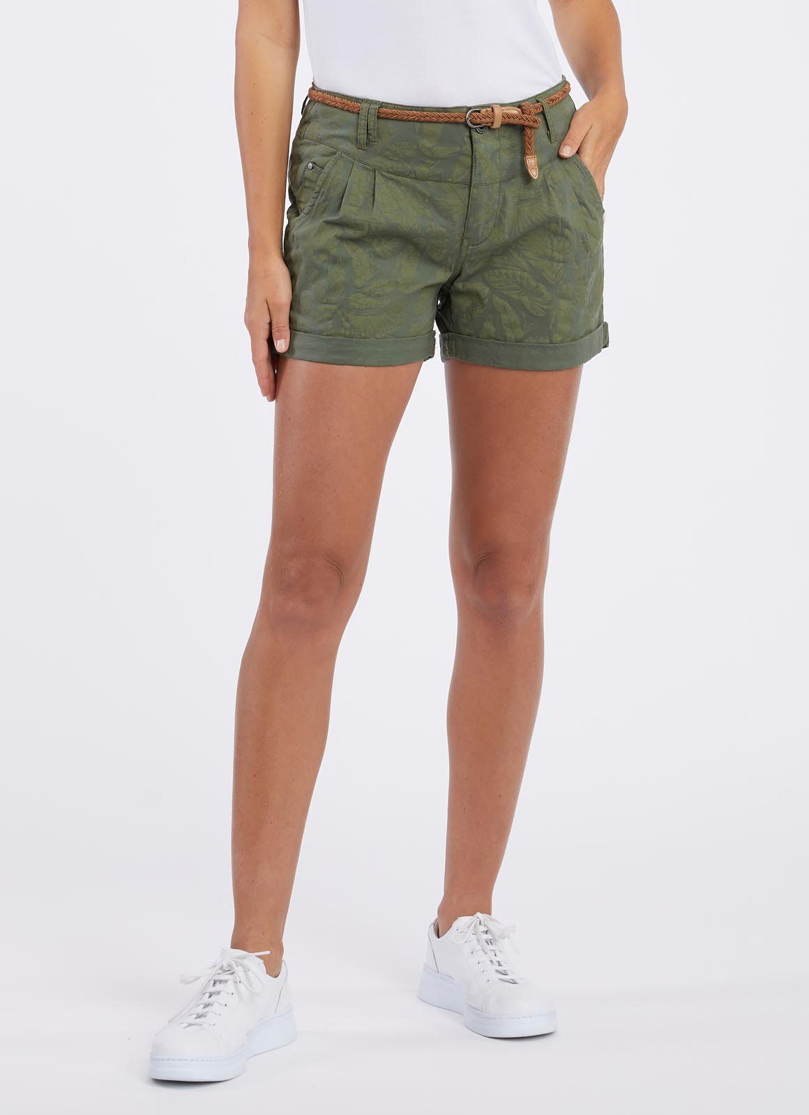 Ragwear Chino-short HEEVEN GOTS Regular fit met omslagzoom en gevlochten riem (set 2-delig Met riem)