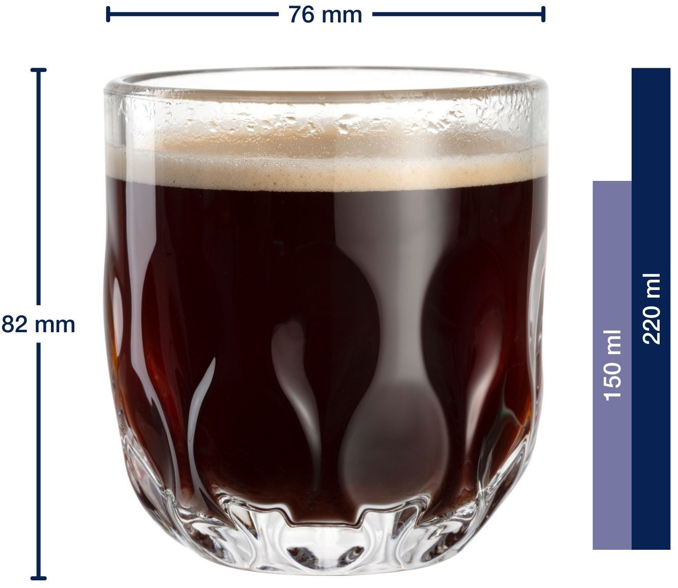 LEONARDO Glazenset Kaffee-Glas GOCCE, 220 ml, 6er-Set (set)