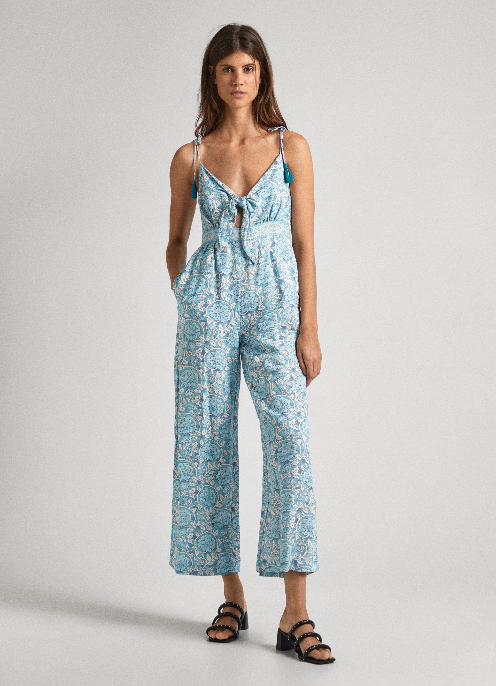 Pepe Jeans Jumpsuit MATILDE met bloemend alloverprint in zomerse kwaliteit met linnen