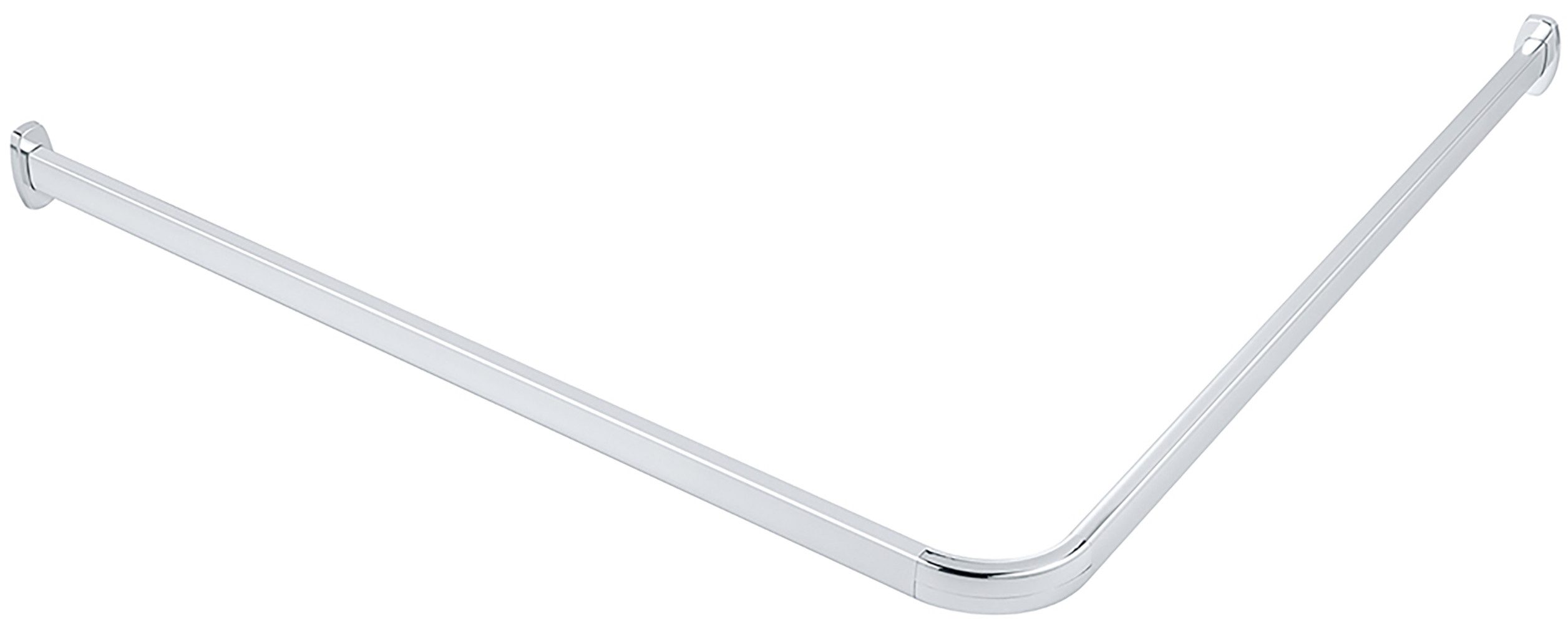 WENKO Hoekstang Model Era Hoekrail van aluminium voor douchegordijnen, inclusief 16 speciale glijders, 81 cm x 2 cm