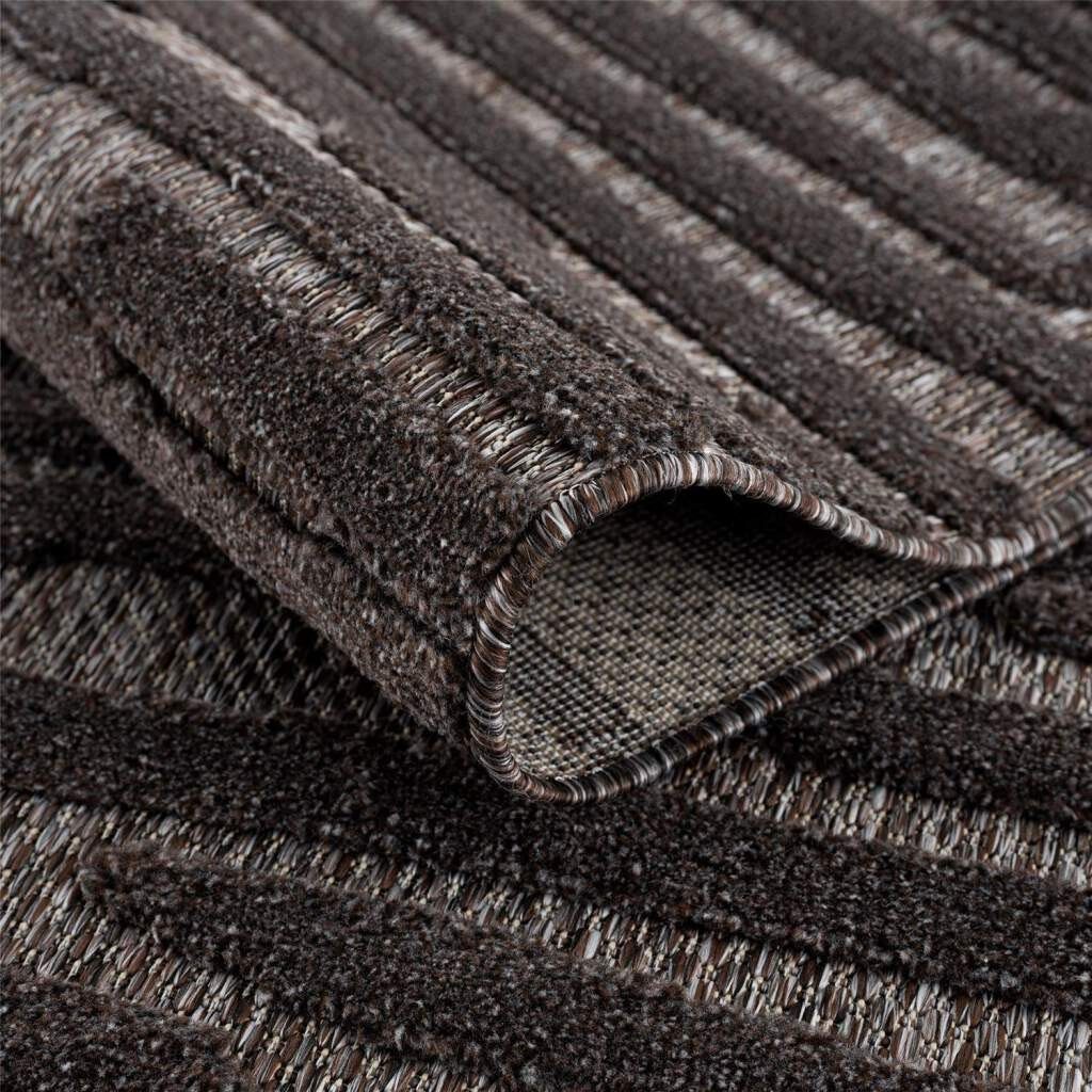 Carpet City Vloerkleed In-& Outdoorkleed Santorini 58394, 3D-Effekt, strepen Weerbestendig & uv-bestendig voor terras, balkon, keuken, hal