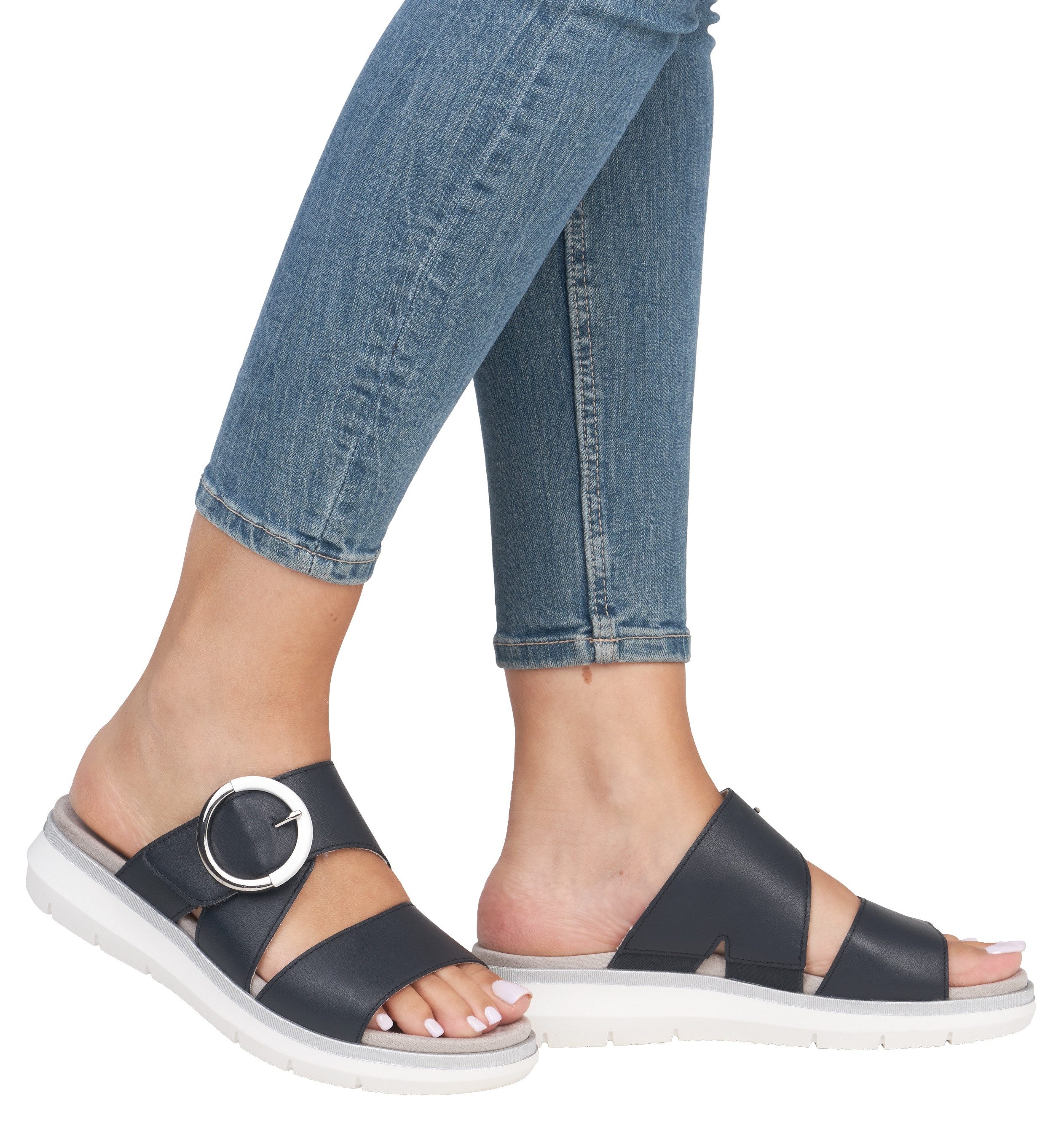 Remonte Slippers , wig hak, zomerschoen, gemaksschoen met klittenband