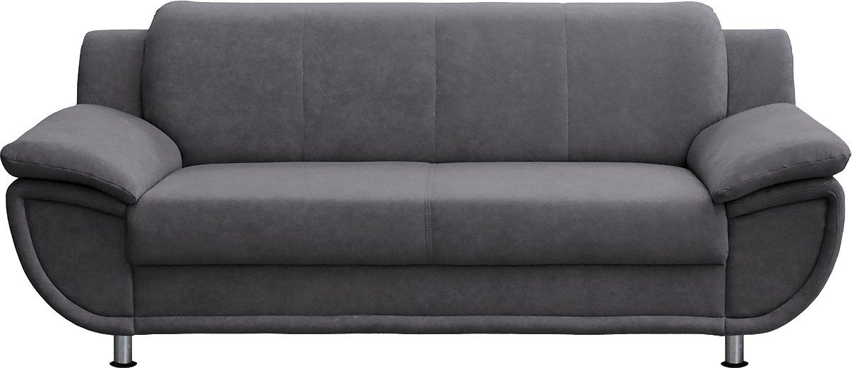 TRENDMANUFAKTUR 3-zitsbank Rondo, breedte 207 cm, brede armleuningen, chromen poten Big-sofa optioneel met bonnellvering, in verschillende bekledingen bestelbaar
