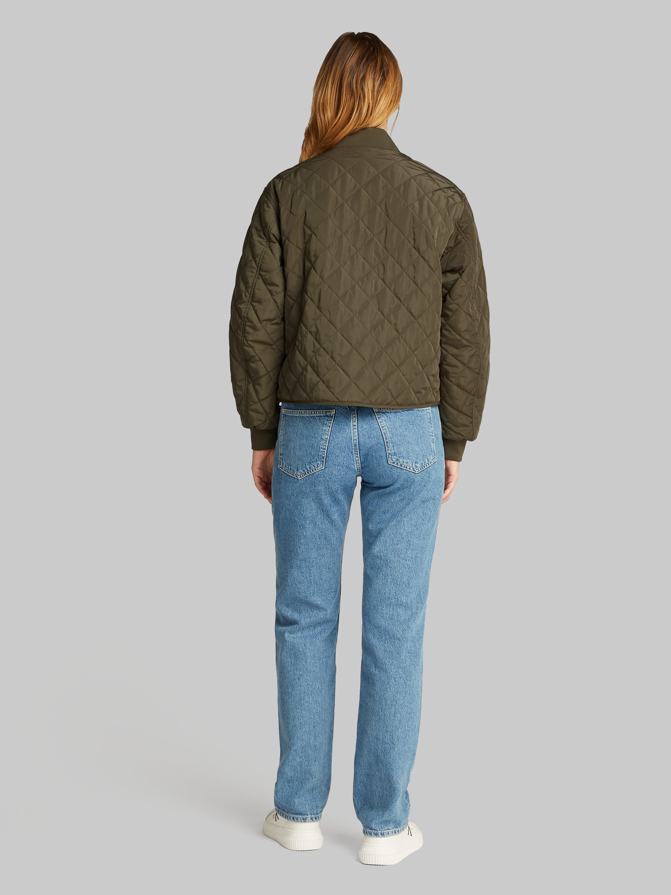 Calvin Klein Bomberjack LW QUILTED JACKET met logoprint met steppatroon
