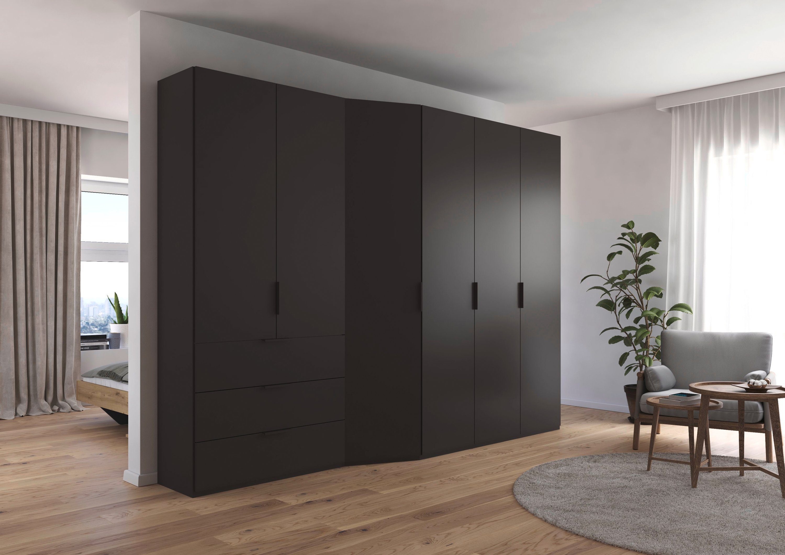 rauch Draaideurkast Kledingkast kast garderobe waskast WAVE in 2 verschillende diepten, met soft-close functie made in germany