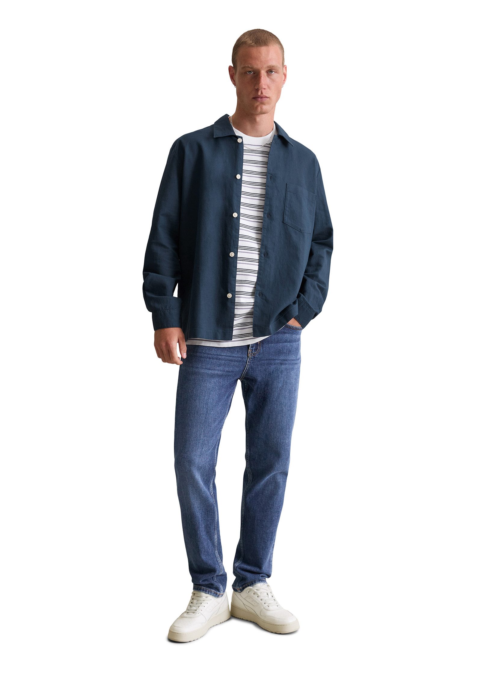 Marc O'Polo DENIM Overhemd met lange mouwen relaxed, linnenmix