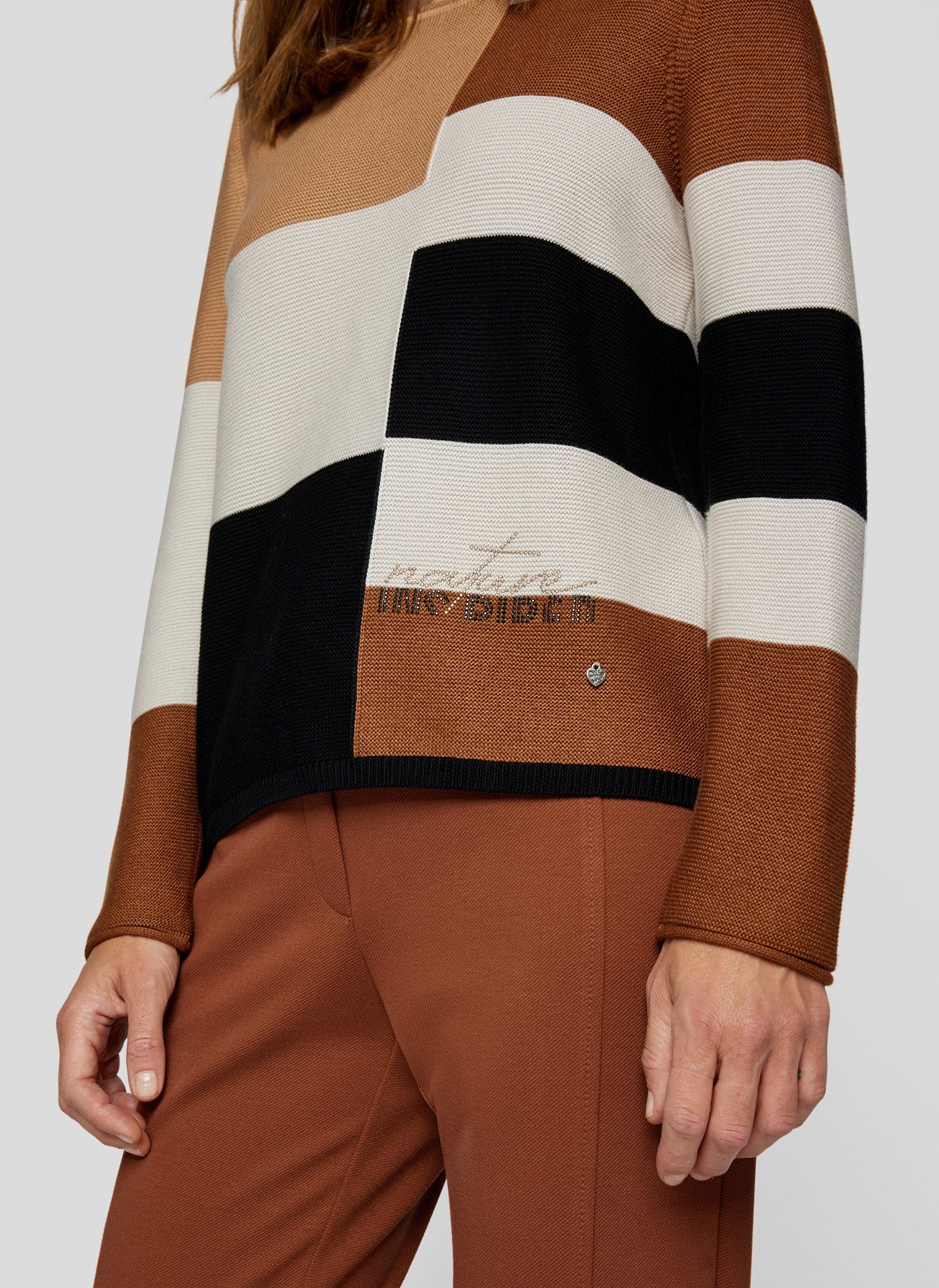 Rabe Gebreide trui met colorblocking-patroon