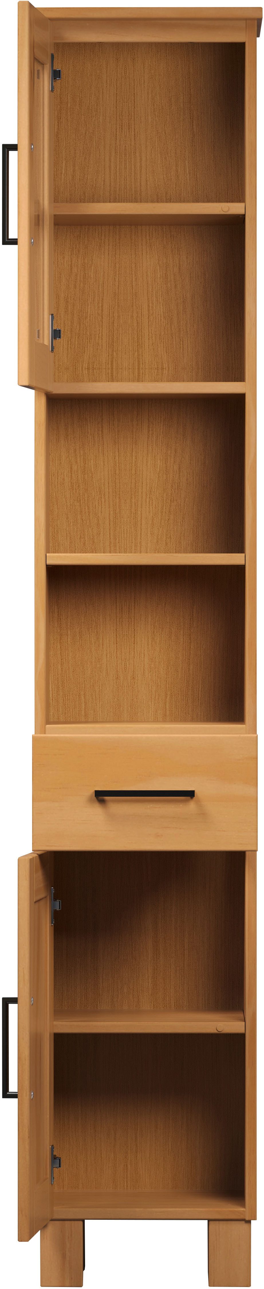 welltime Hoge kast Ulea Badkast van massief hout met lade - afmetingen (B/D/H) 33/30/180 cm (1 stuk)