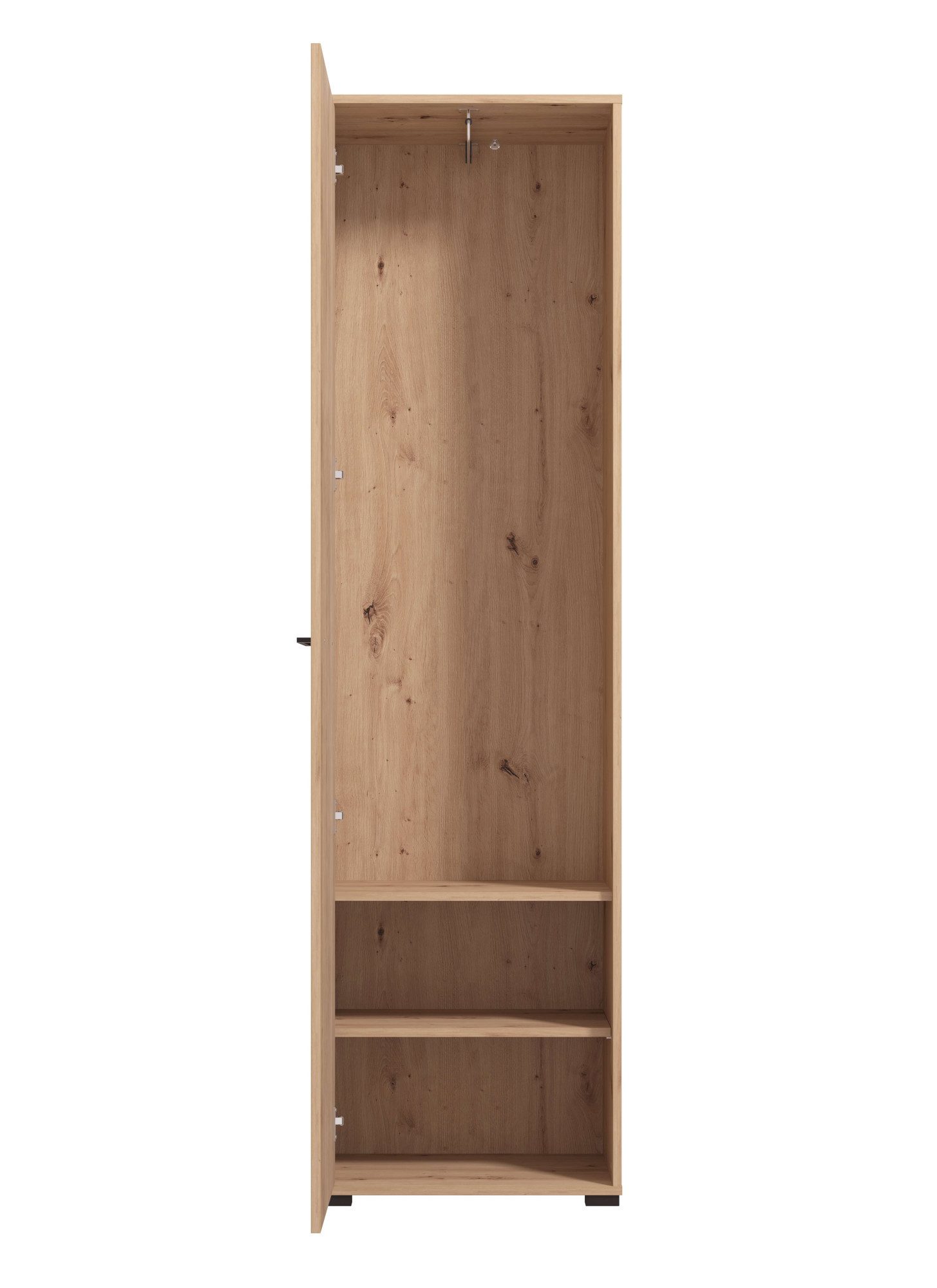 INOSIGN Kledingkast Landes kledingkast, opbergkast, hal kast, hoogte 198 cm Fronten in artisan eik met strepen, met een kledingstang