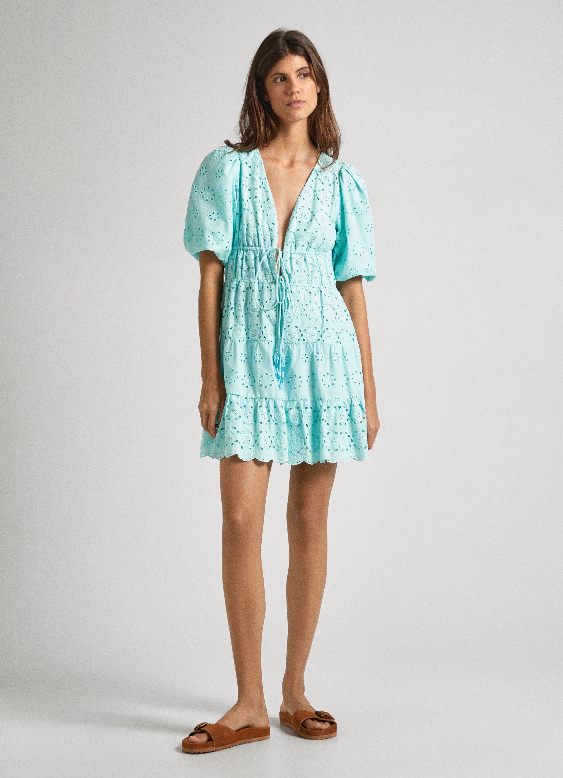 Pepe Jeans Zomerjurk Delia met ajourborduursels