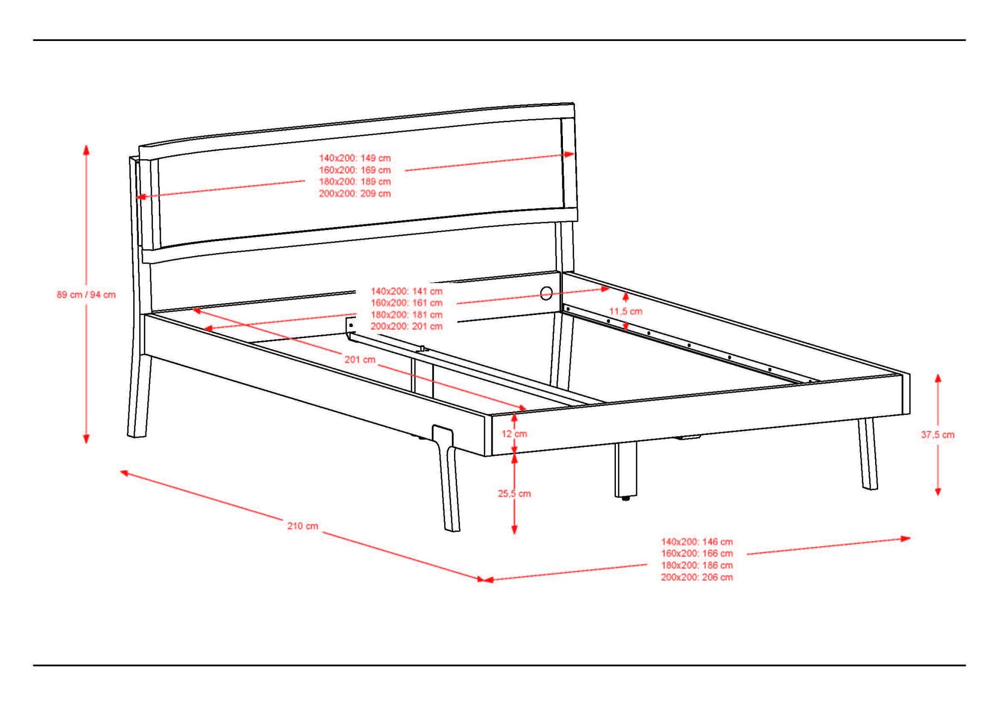 andas Bed Hällevik tweepersoonsbed, massief houten bed, OTTOs Choice, gezellige stijl massief fsc®-gecertificeerd eikenhout geolied, hoofdeinde met weens vlechtwerk