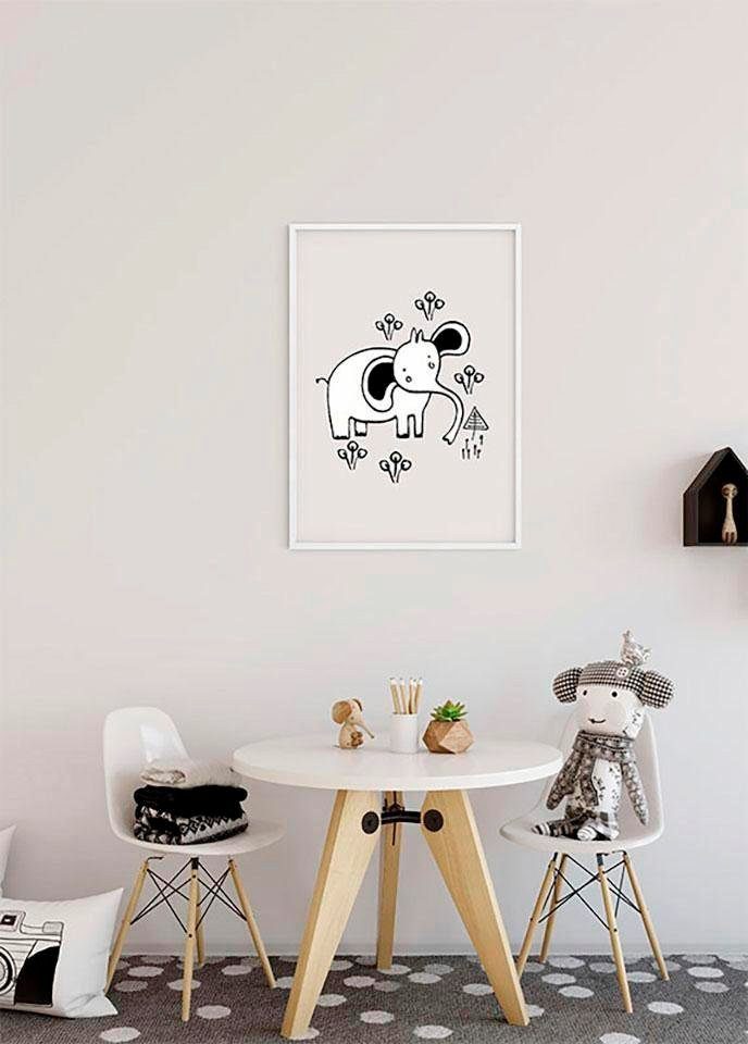 Komar Poster Scribble Elephant bij je Kinderkamer, koop woonkamer slaapkamer, | OTTO