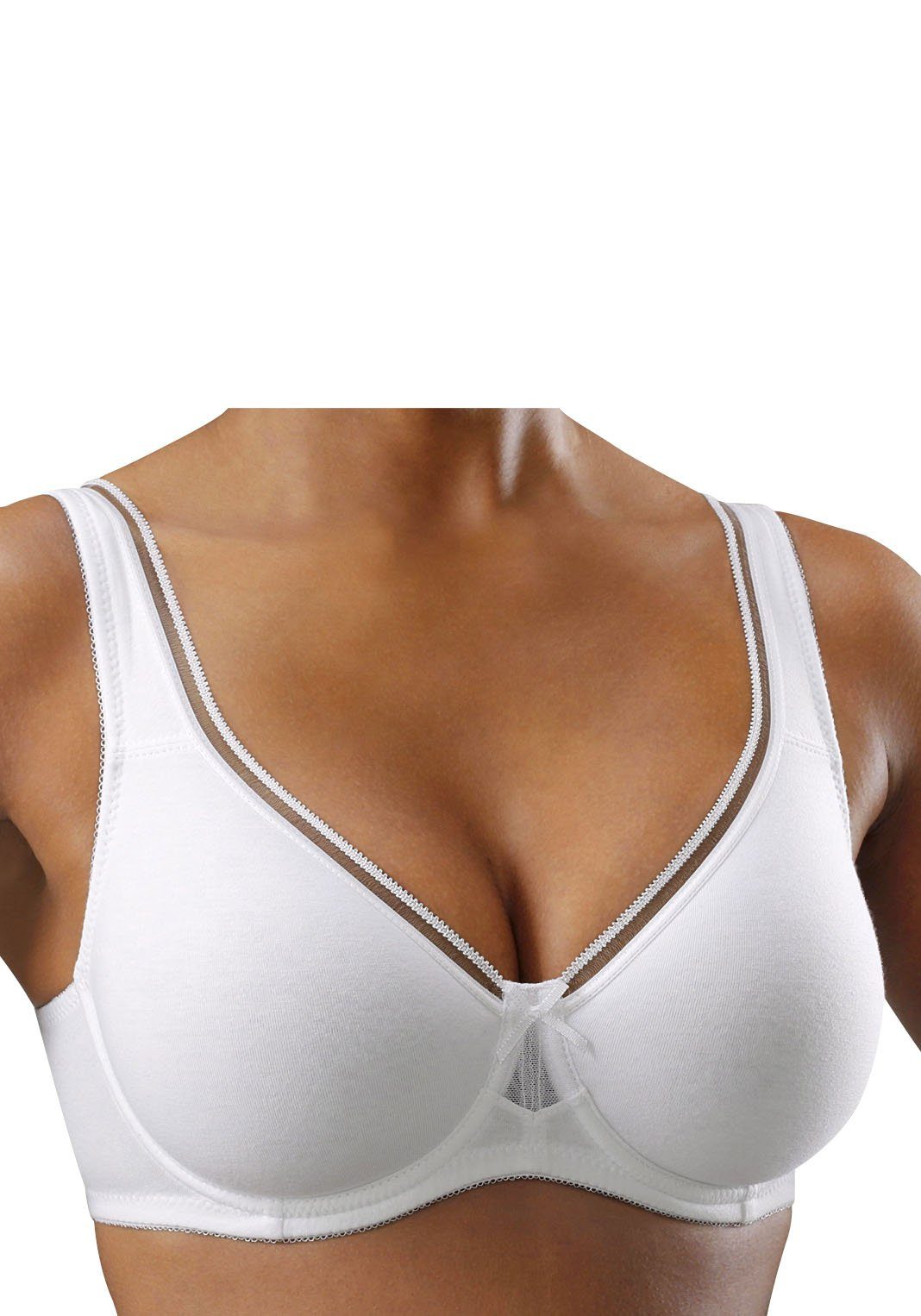 Petite fleur Minimizer-bh van katoen met naadloze cups, basic lingerie (Set van 2)