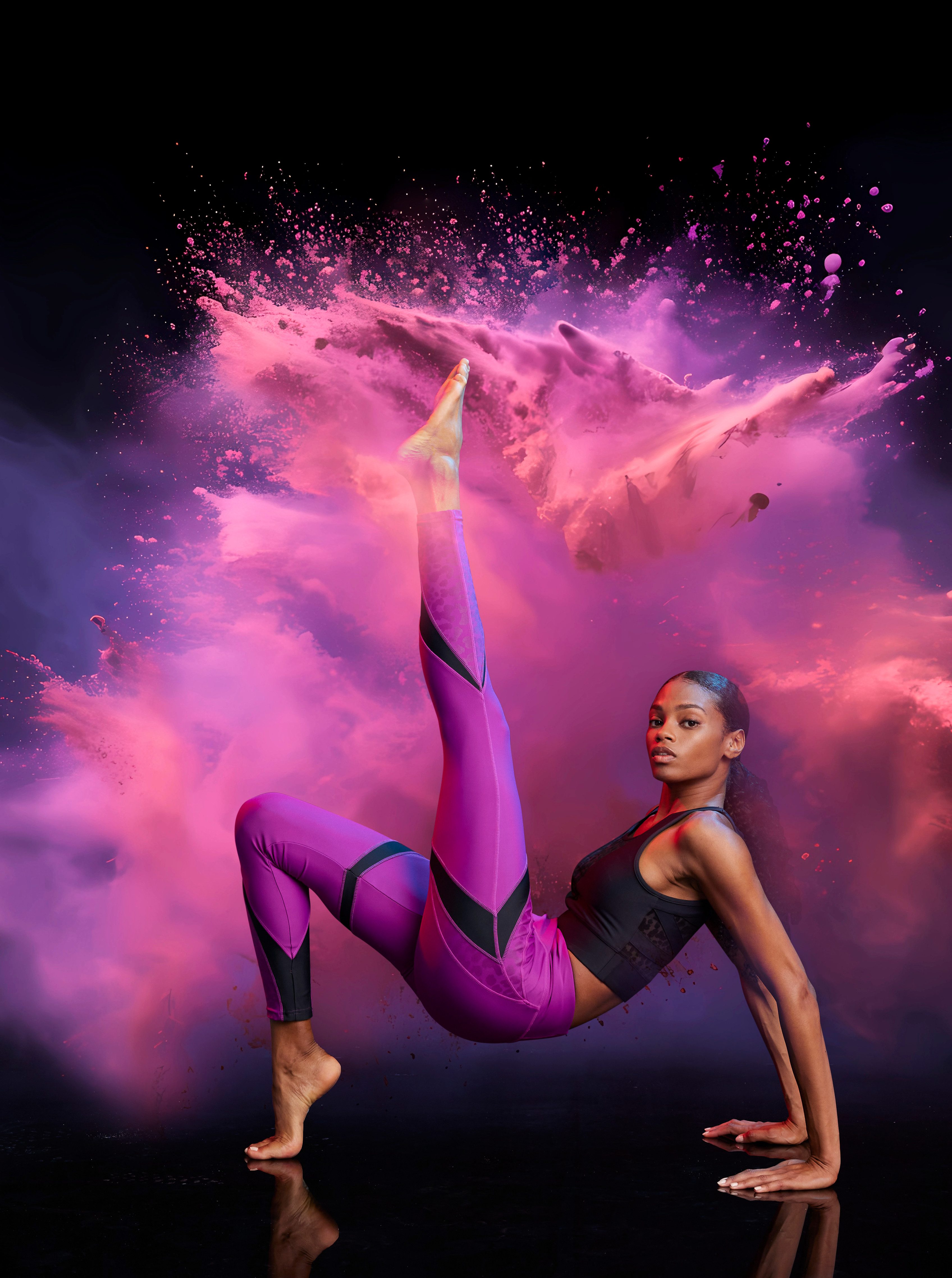 active by Lascana Legging met leo- en kleurinzetstukken