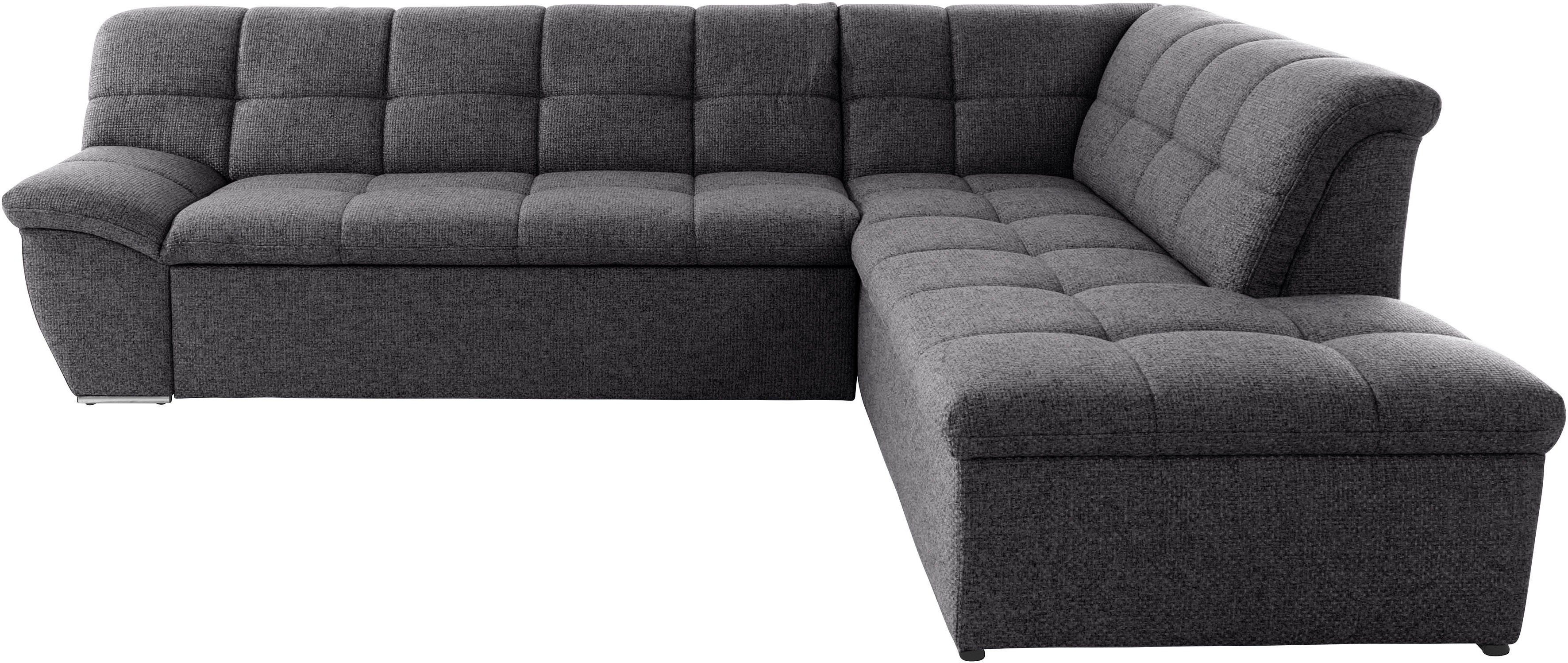 DOMO collection Hoekbank Lagoa, moderne zittingstikking, comfortabel en comfortabel, L-Vorm naar keuze met slaapfunctie, vrij plaatsbaar, grote veelvoud aan kleuren