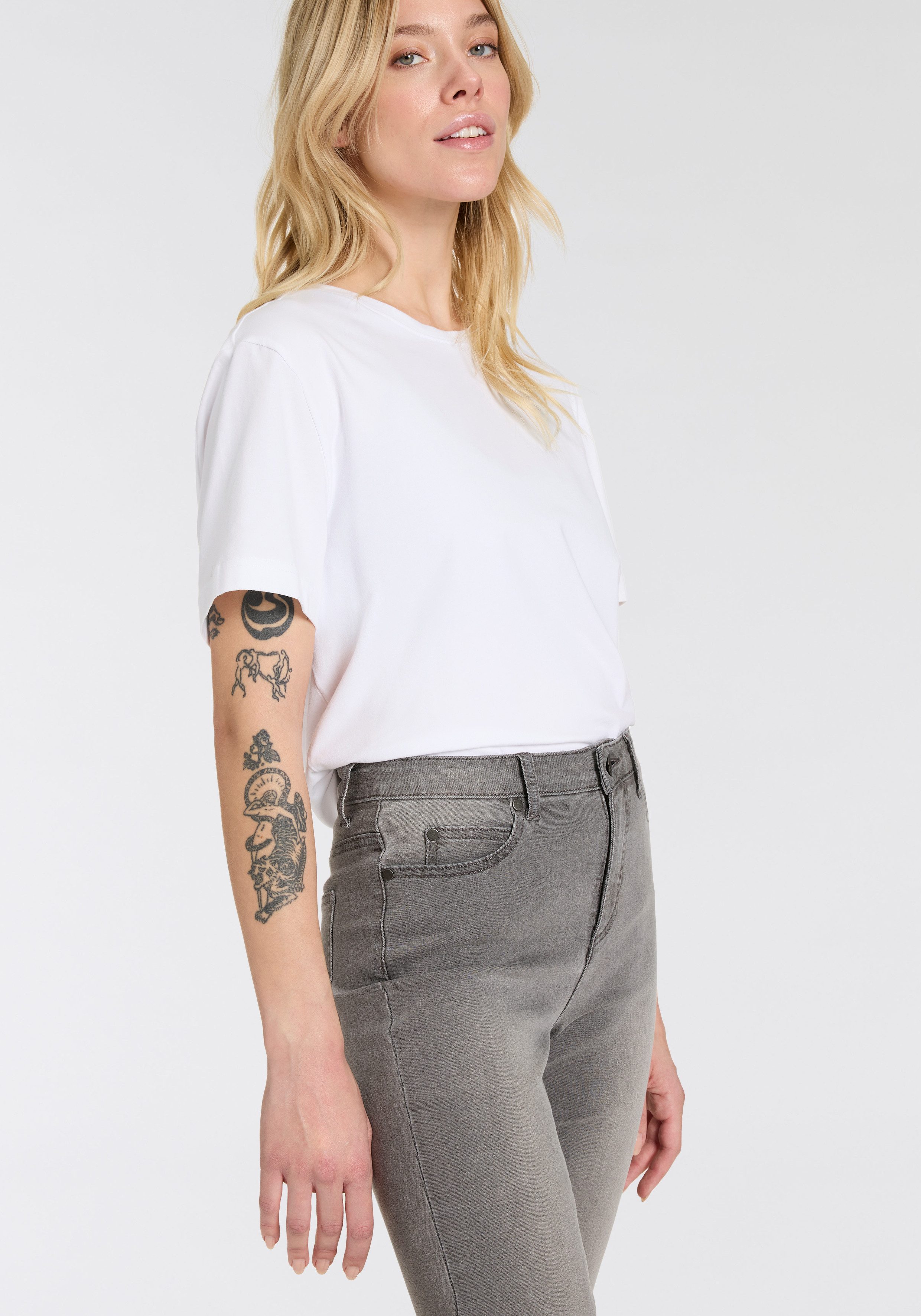 Arizona Straight jeans Ultra Stretch normale pasvorm comfort fit used-look-wassing