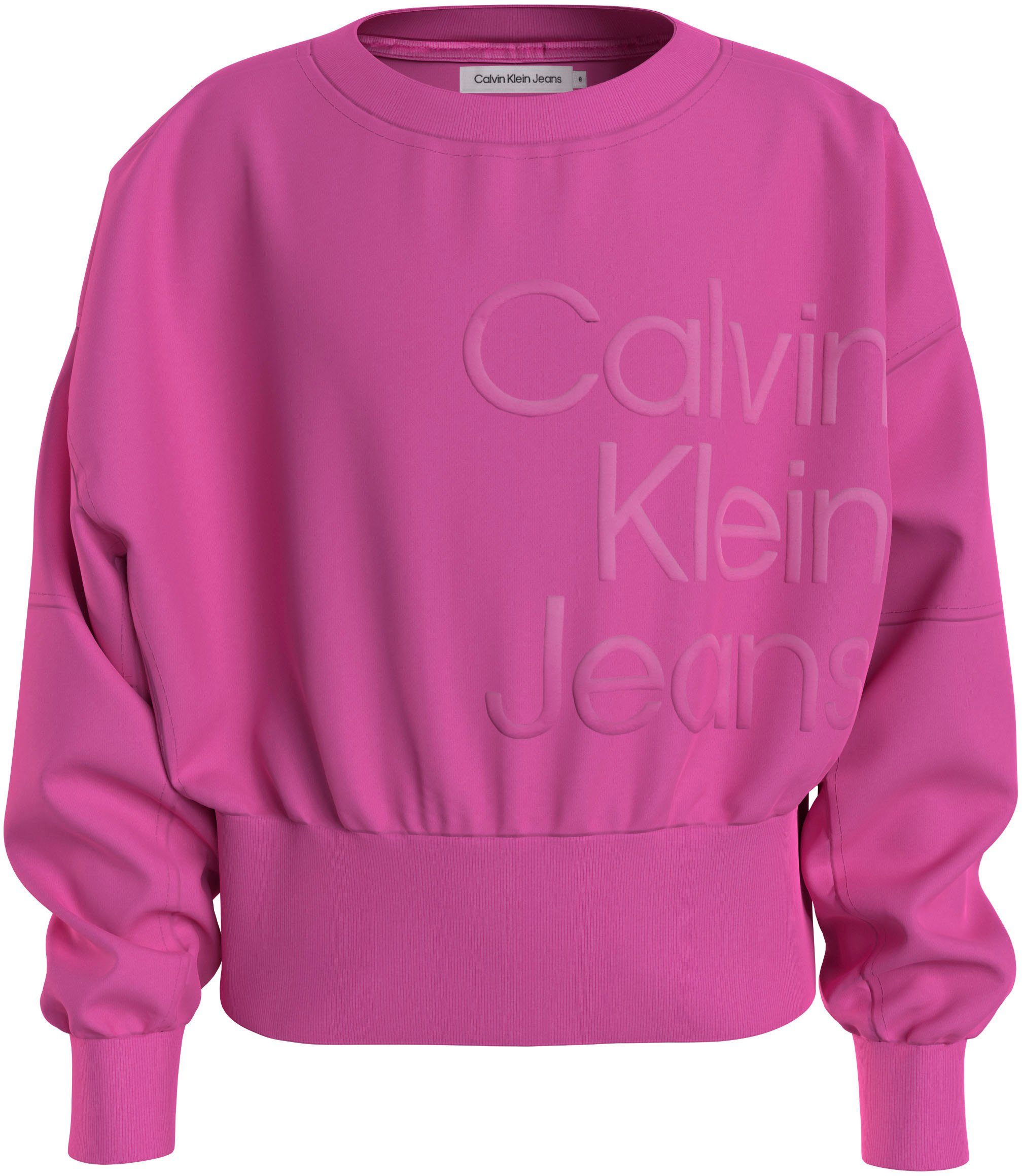 Calvin Klein sweater met logo roze Logo 140 | Sweater van