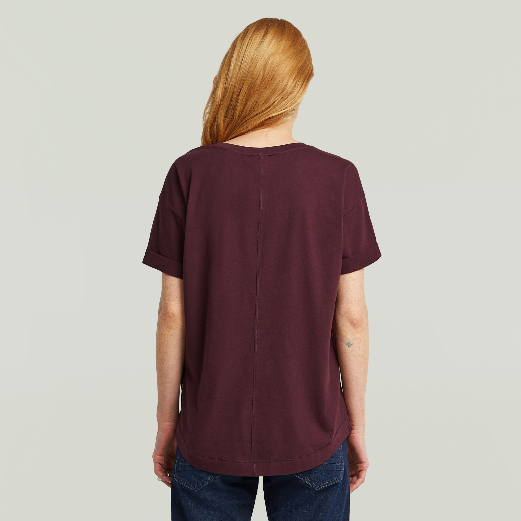 G-Star RAW T-shirt Rolled up met omgeslagen mouwen