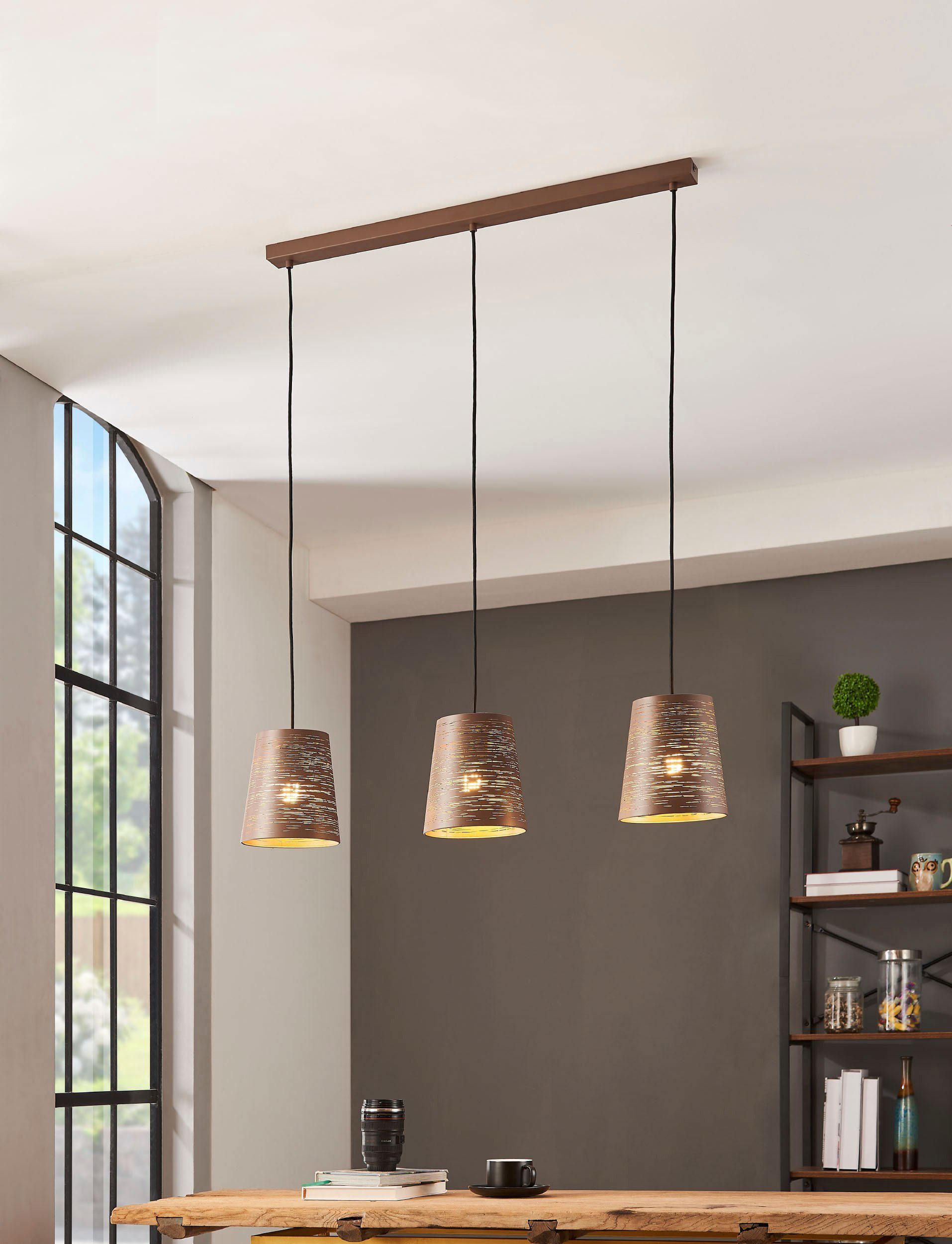 EGLO Hanglamp SEGEZIA Hanglamp in bruin van staal - excl. E27 - 40W (1 stuk)