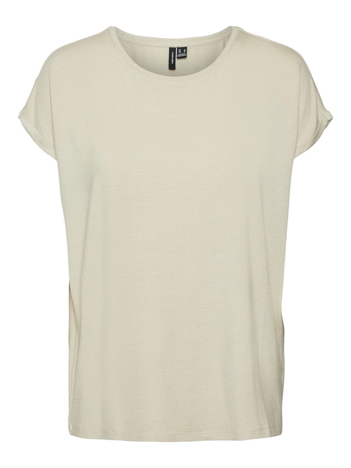 Vero Moda Shirt met ronde hals VMLAVA PLAIN SS TOP LUREX STRIPE