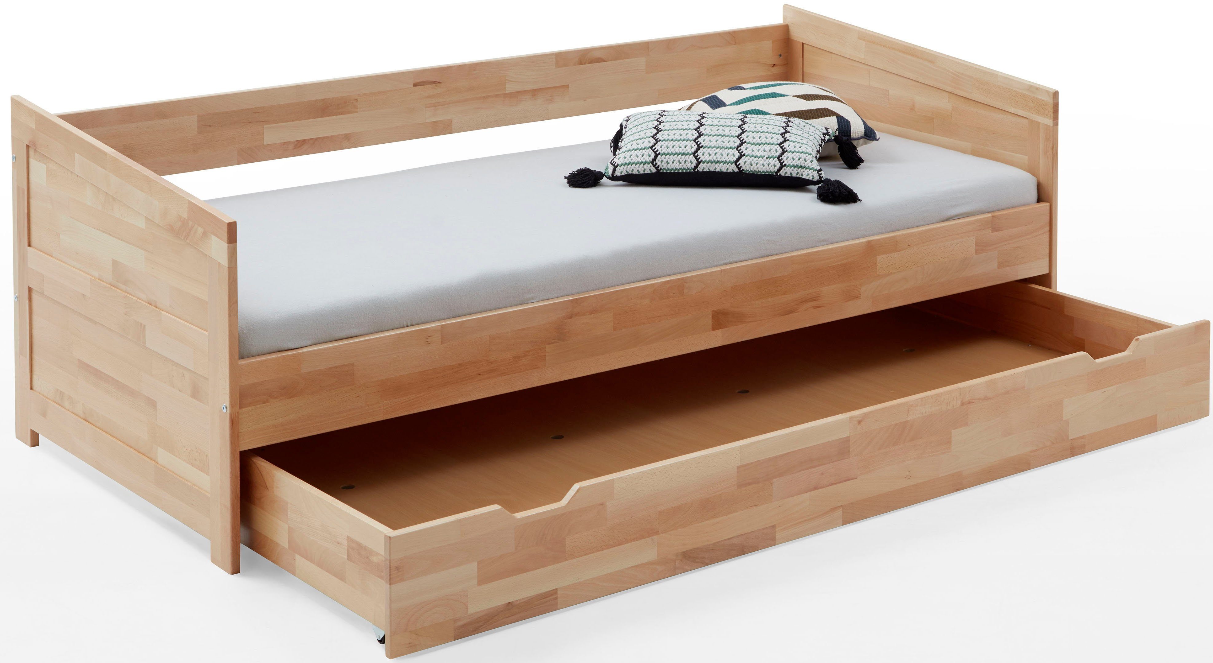 Relita Functioneel ledikant Nina Functioneel ledikant met onderbedlade, massief beuken gelakt