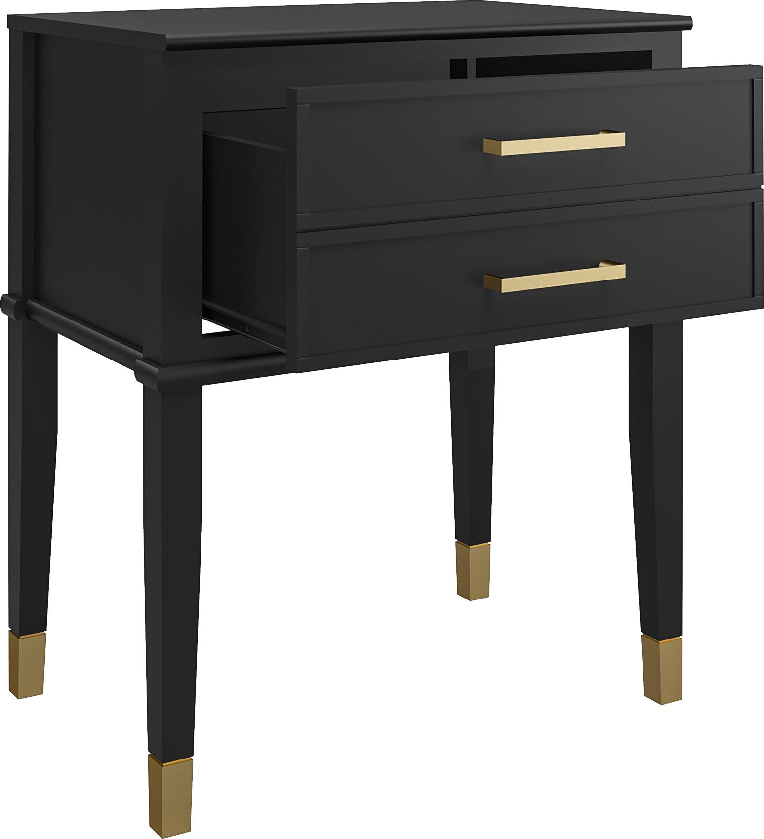CosmoLiving by Cosmopolitan Bijzettafel Westerleigh 1 lade, van gemakkelijk te onderhouden mdf, poten van massief hout, hoogte 72 cm (1 stuk)