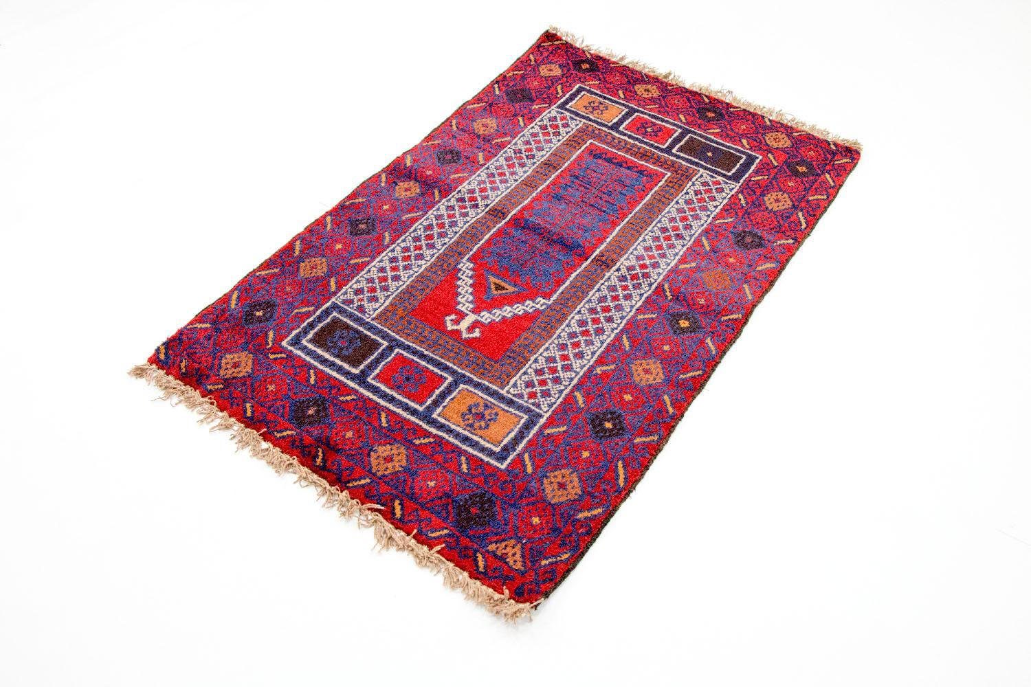 morgenland wollen kleed Belutsch Teppich handgeknüpft rot handgeknoopt