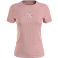calvin klein shirt met ronde hals monogram logo slim fit tee roze