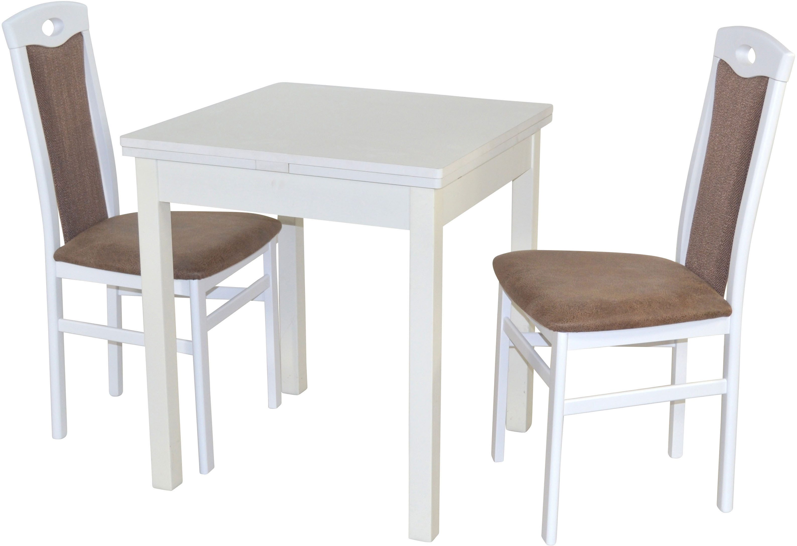 HOFMANN LIVING AND MORE Eethoek 3-delig eethoek Stoelen voorgemonteerd (voordeelset, 3-delig) eethoeken bruin