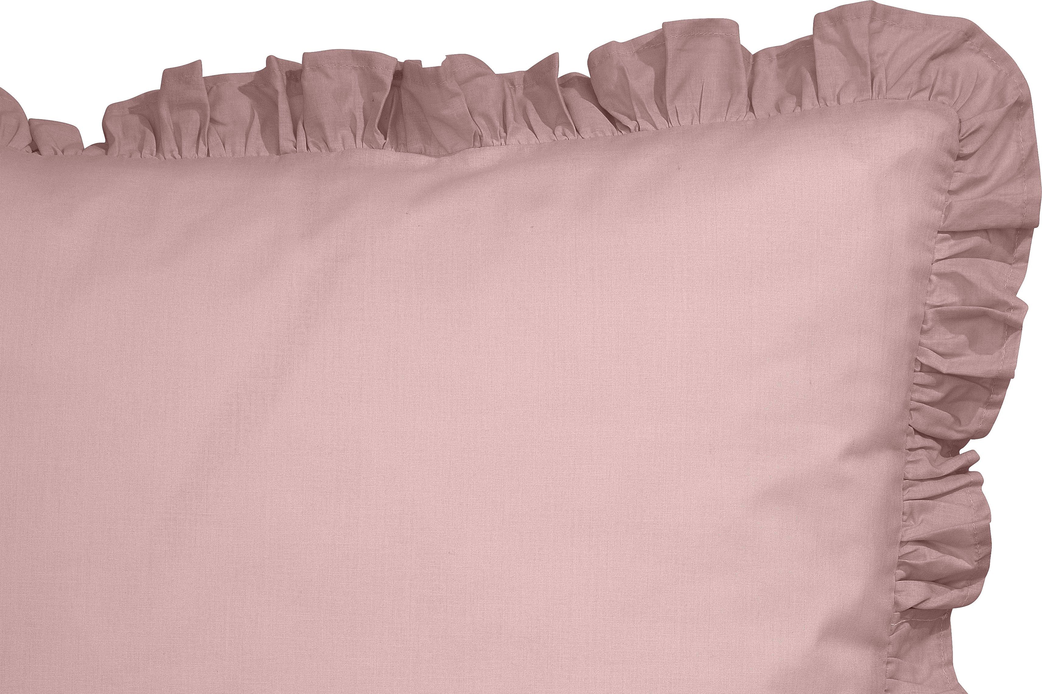 Home affaire Overtrekset Violetta in formaat 135 x 200 of 155 x 220 cm Dekbedovertrek van katoen, romantische dekbedovertrek met volants (2-delig)