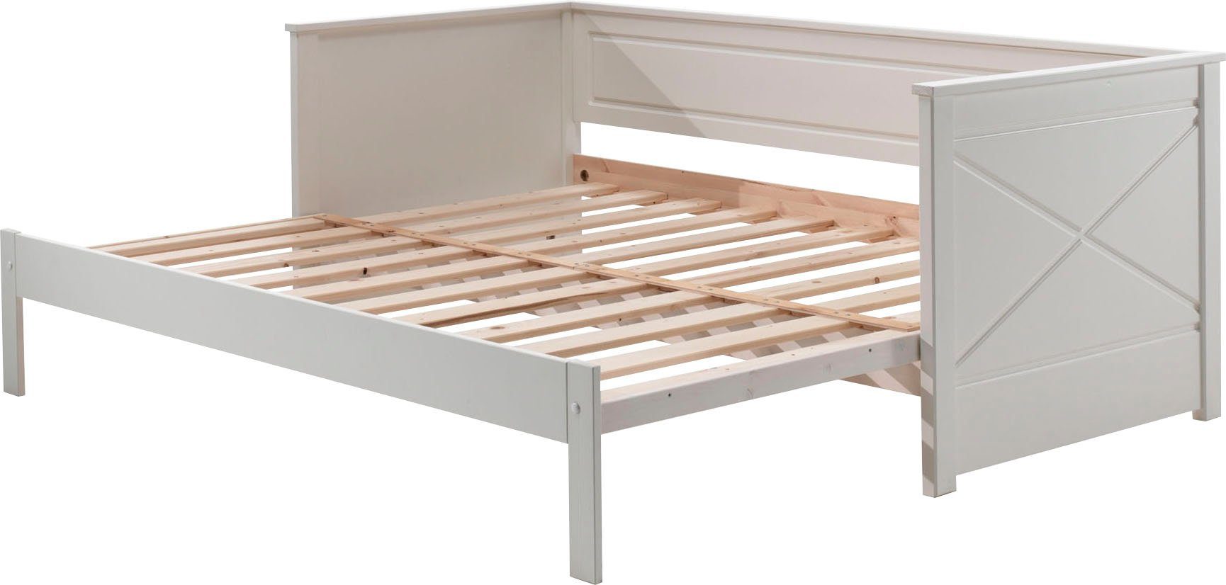 Vipack Bed Vipack Pino Hoogslaper LF 90x200 cm, uittrekbar tot 180x200 cm, uitvoering wit gelakt