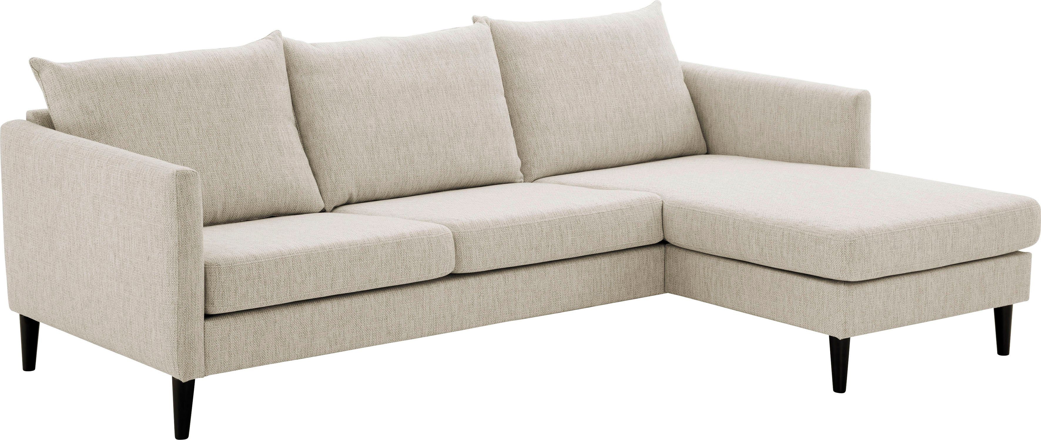 ATLANTIC home collection Hoekbank Rekvik L-vorm met golfvering, ottomane aan beide kanten te monteren