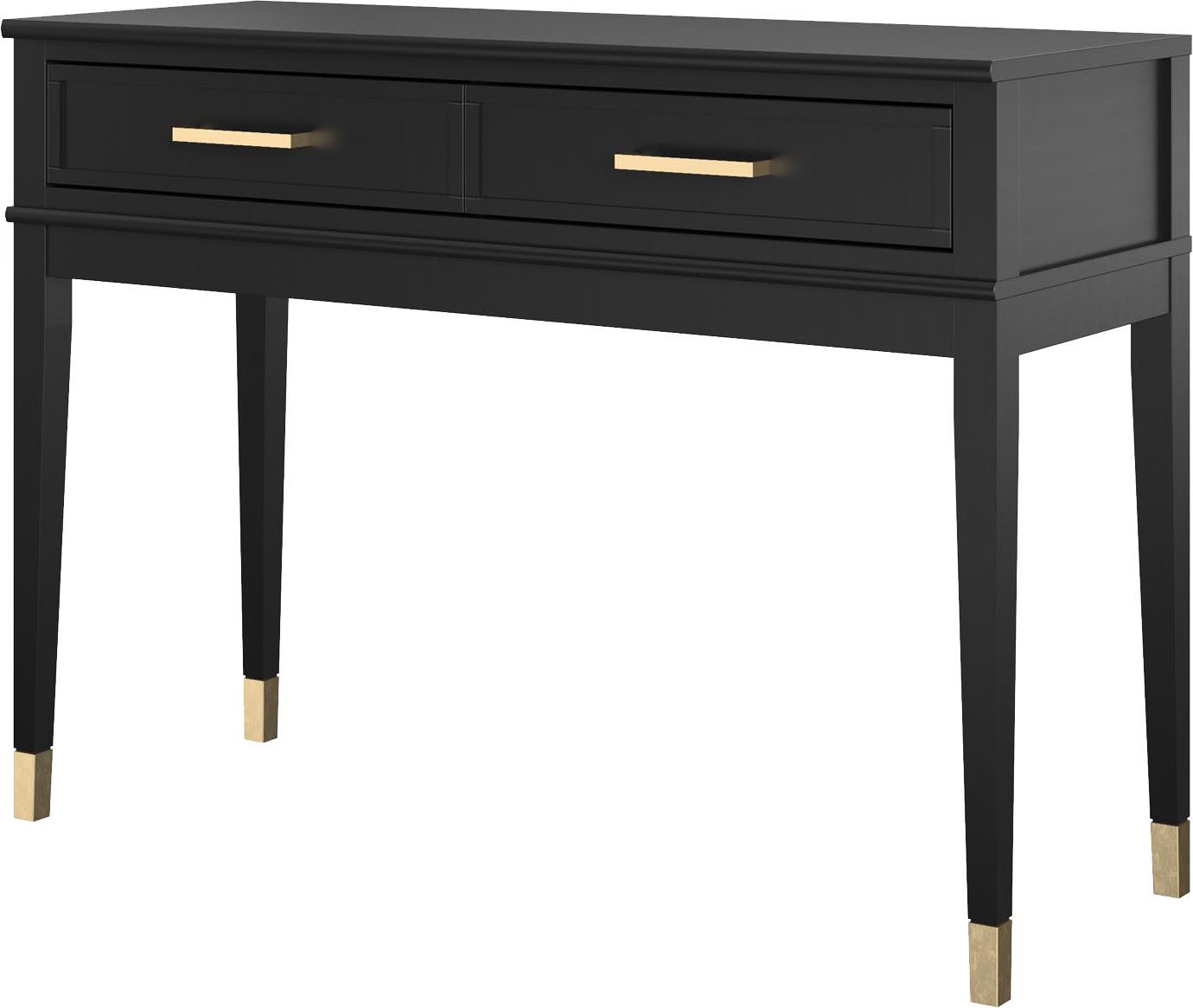 CosmoLiving by Cosmopolitan Sidetable Westerleigh met 2 laden, onderhoudsvriendelijk mdf, massief houten poten, hoogte 76 cm (1 stuk)