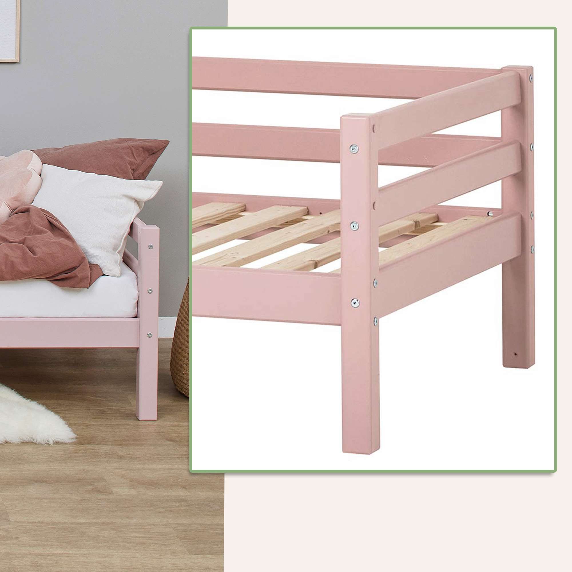 Hoppekids Slaapbank ECO Dream MY COLOR Kinderbed 90x200 massief wit of groen