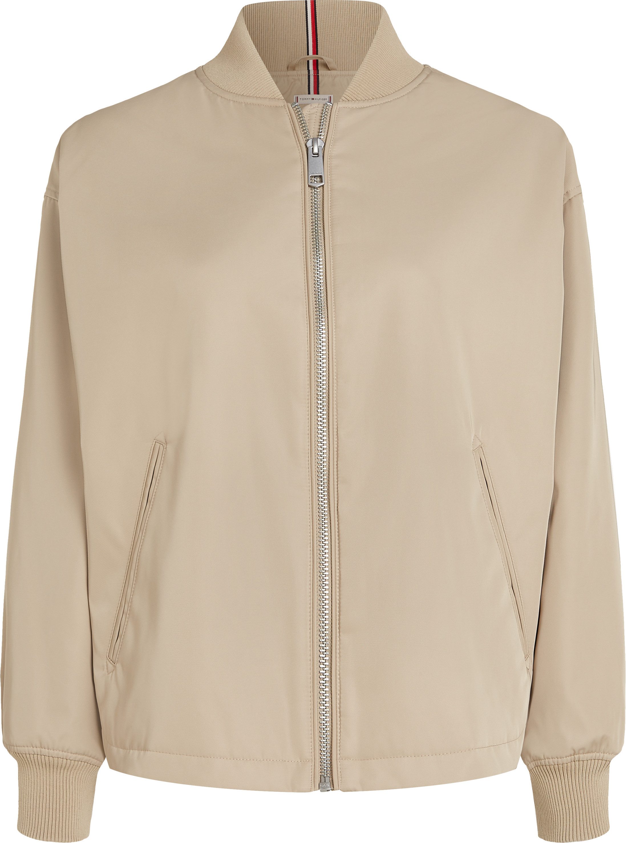 Tommy Hilfiger Bomberjack CASUAL NYLON BOMBER JACKET met merklabel, in effen kleur