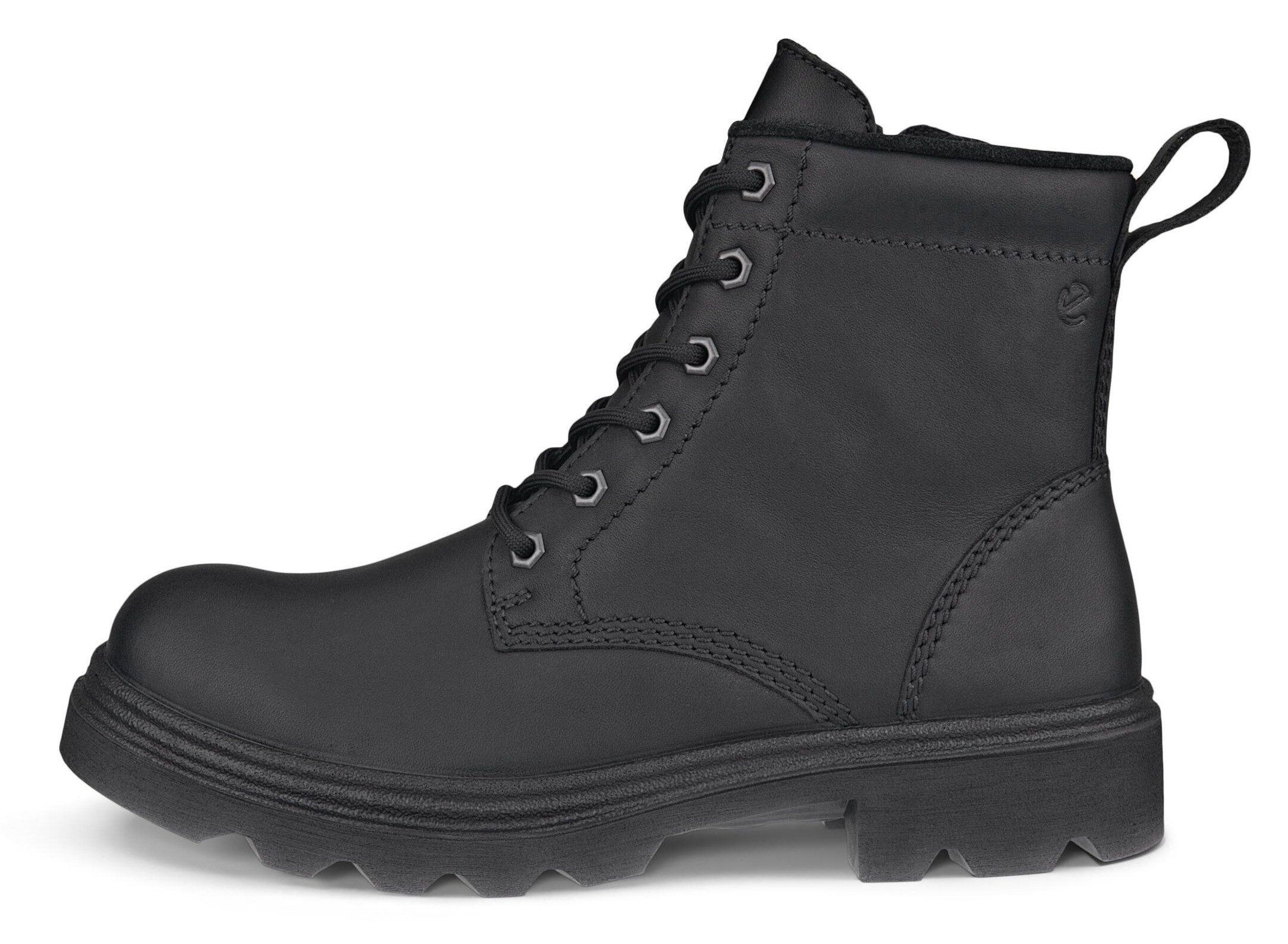Ecco Hoge veterschoenen Grainer W ankle boot, winter boots, block heel, with lambswool lining