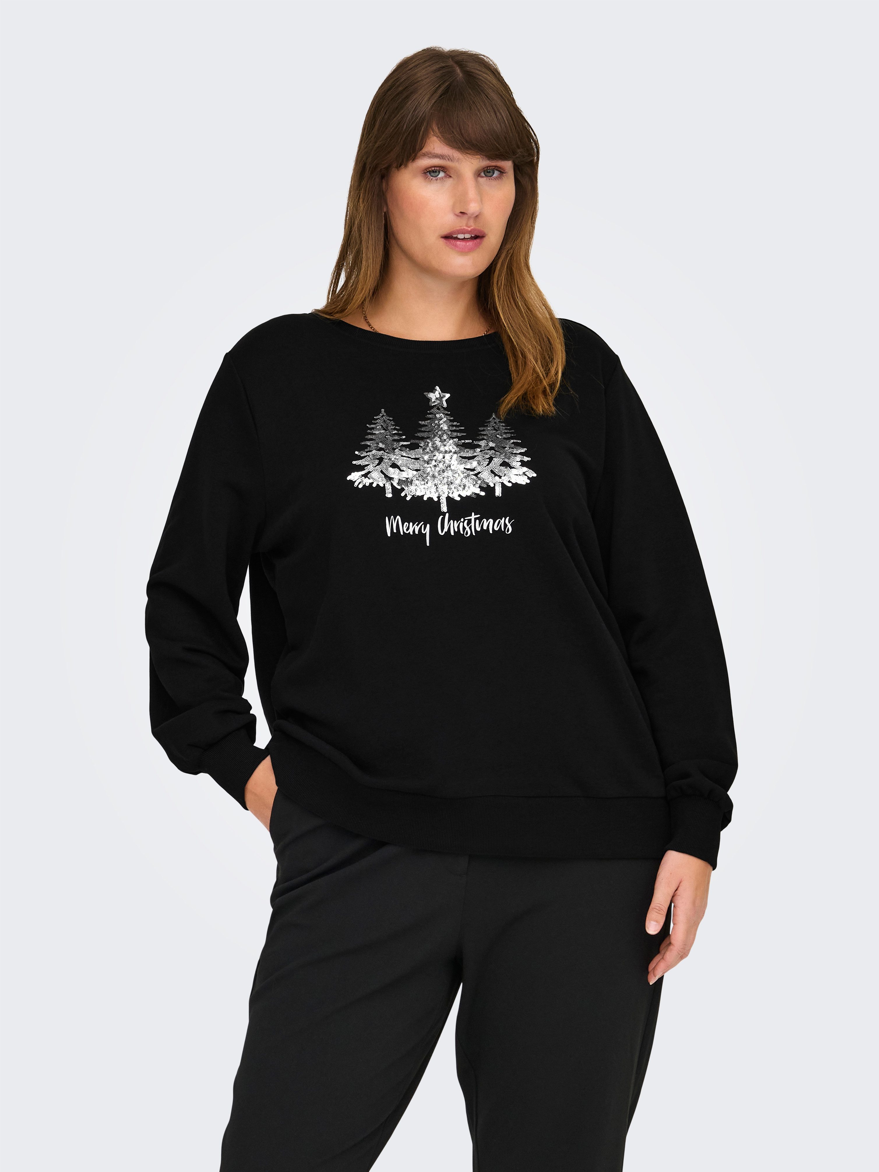 ONLY CARMAKOMA Sweatshirt CARXMAS LIFE LS O-NECK SWEAT JRS