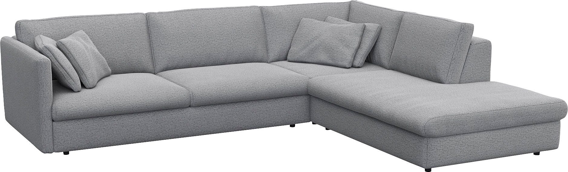 FLEXLUX Hoekbank Lovane, elegant en tijdloos, comfortabel, L-vorm Zacht en zeer comfortabel, grote zitdiepte op koudschuim, inclusief sierkussen