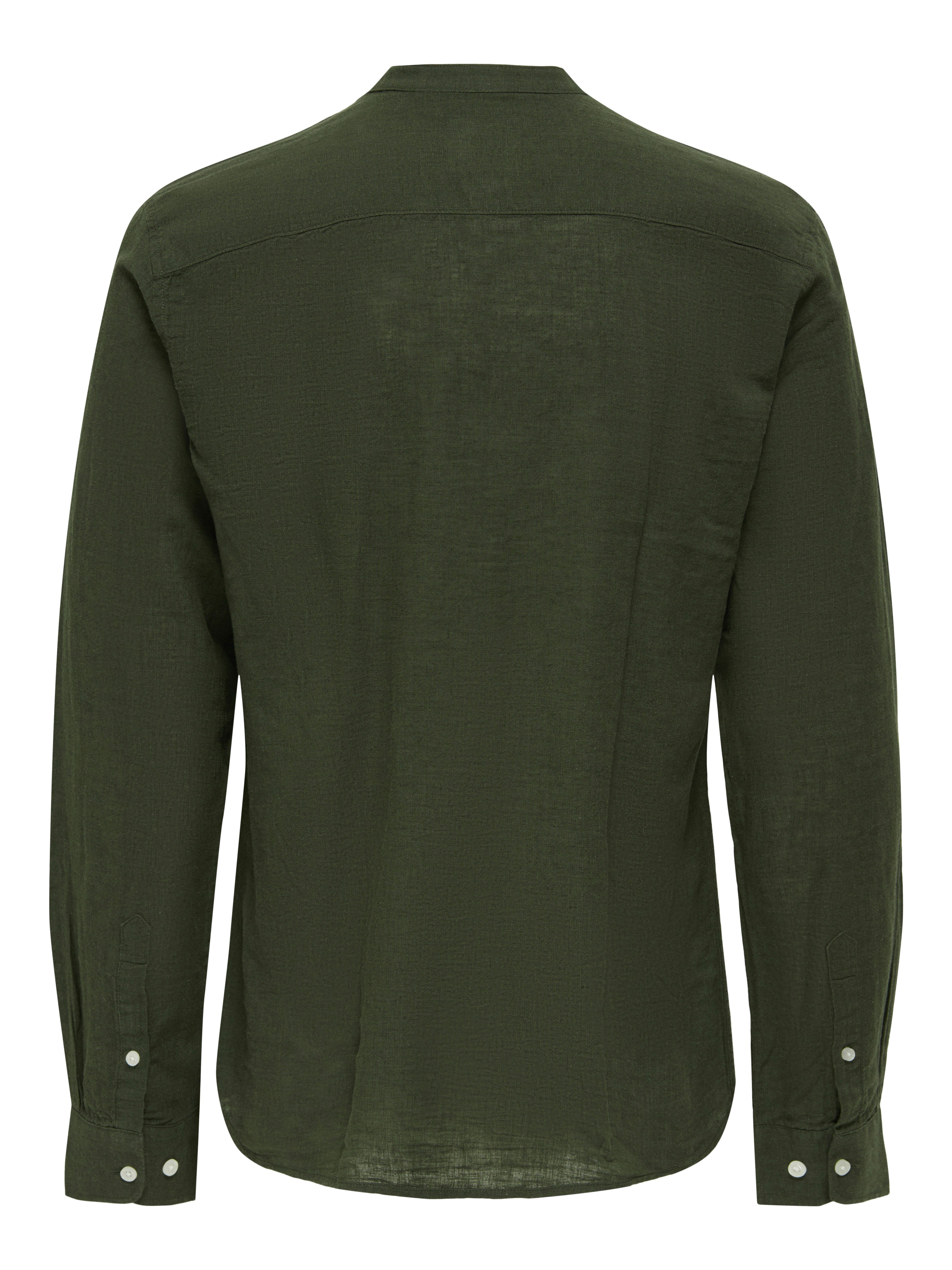 ONLY & SONS Overhemd met lange mouwen ONSCAIDEN LS SOLID LINEN MAO SHIRT NOOS