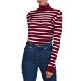 tommy hilfiger coltrui cable roll-nk sweater ls in aantrekkelijke rib-look rood