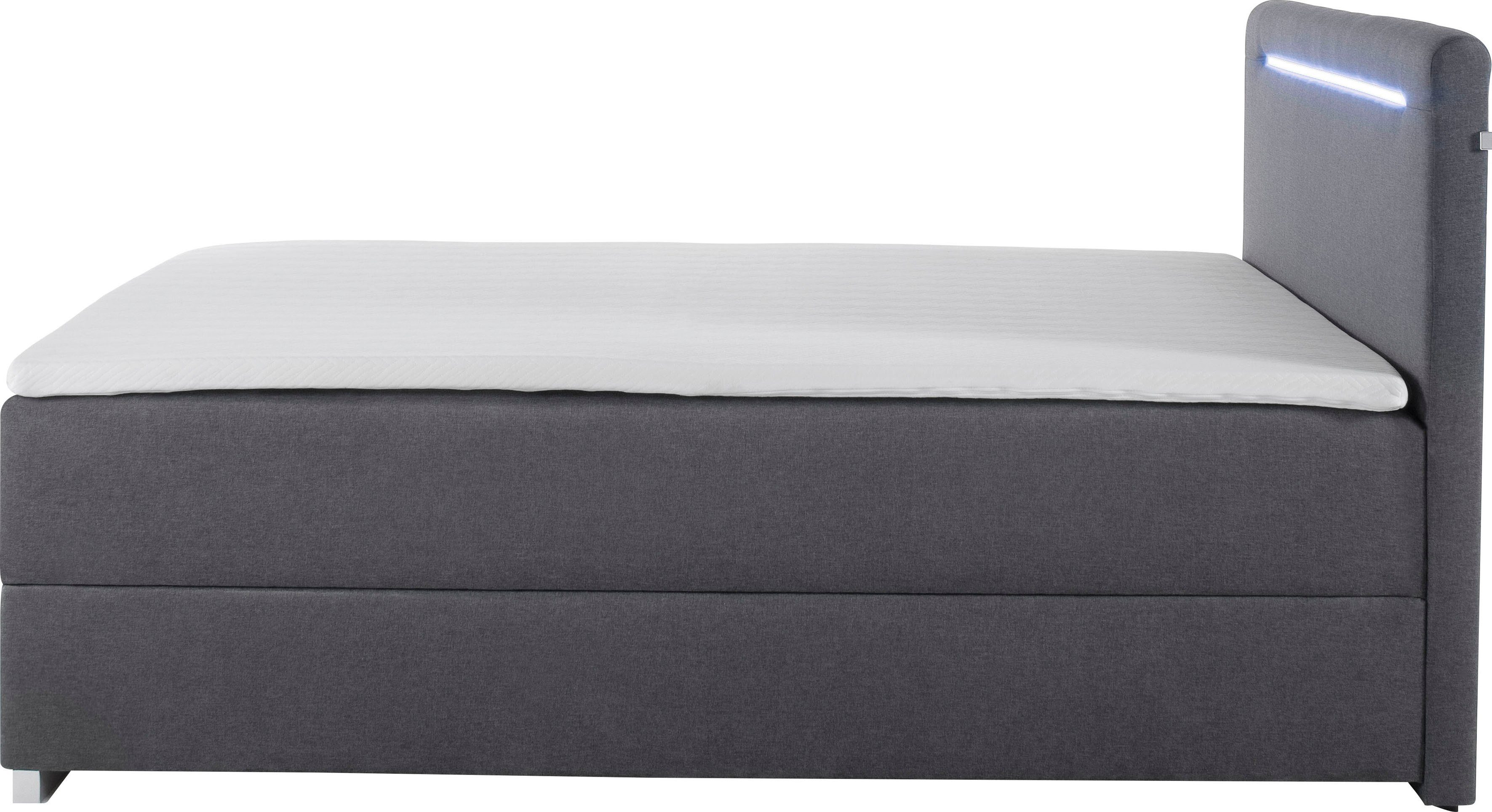 meise.möbel Boxspring Las Vegas 2 inclusief ledverlichting in het hoofdbord, met bedkist en topmatras