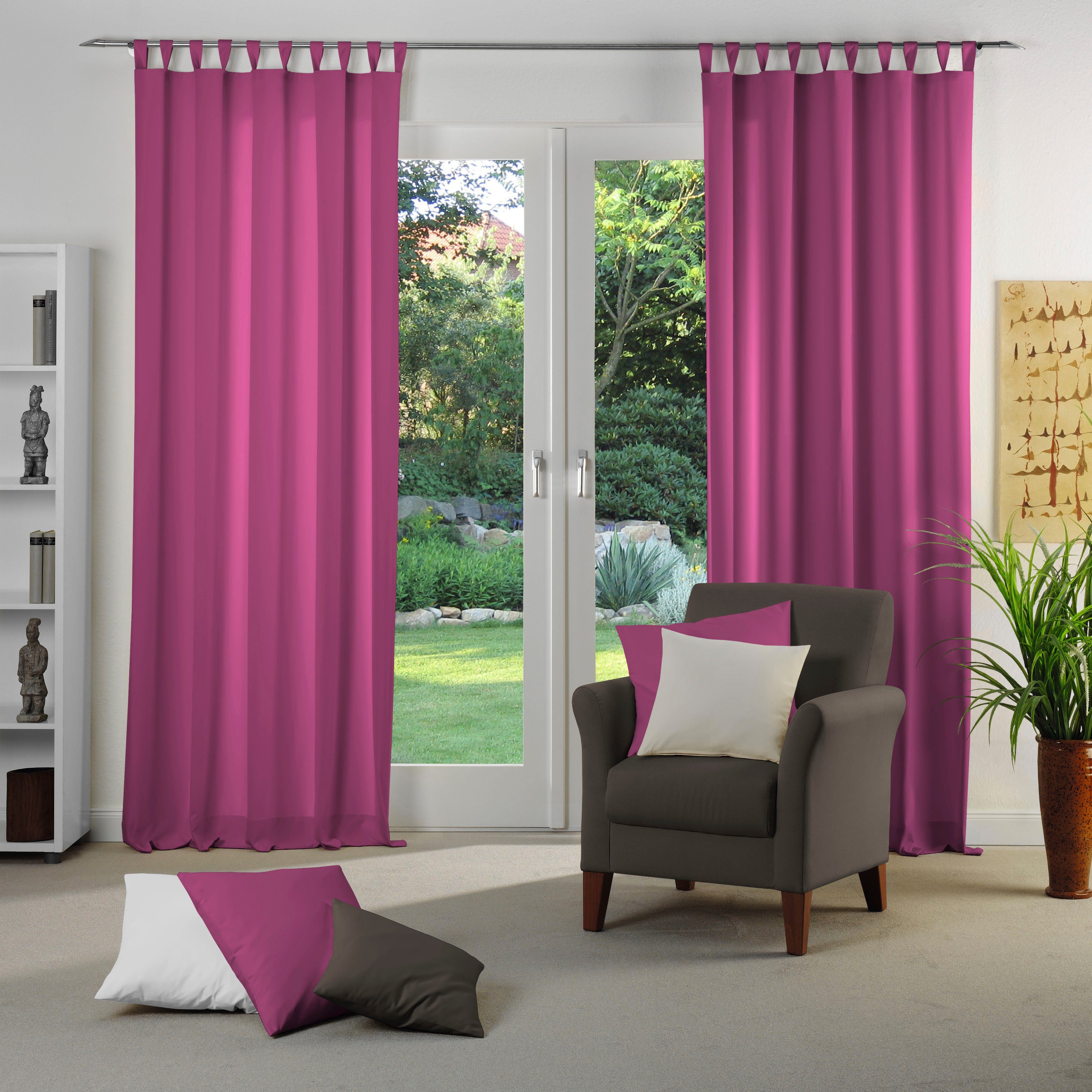Wirth Gordijn Dim uit (1 stuk) kant & klaar gordijnen maat 142 cm x 235 cm roze