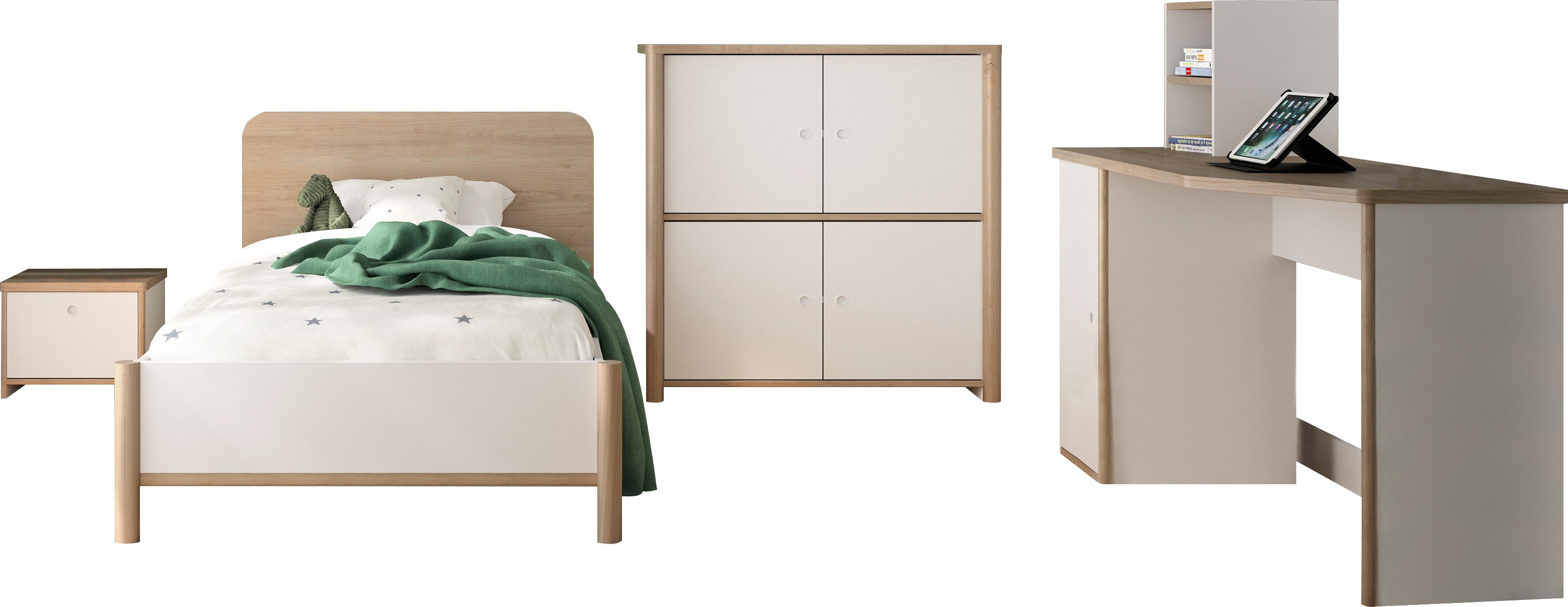 Gami Slaapkamerserie 4-delige set Een complete slaapkamer met opbergruimte